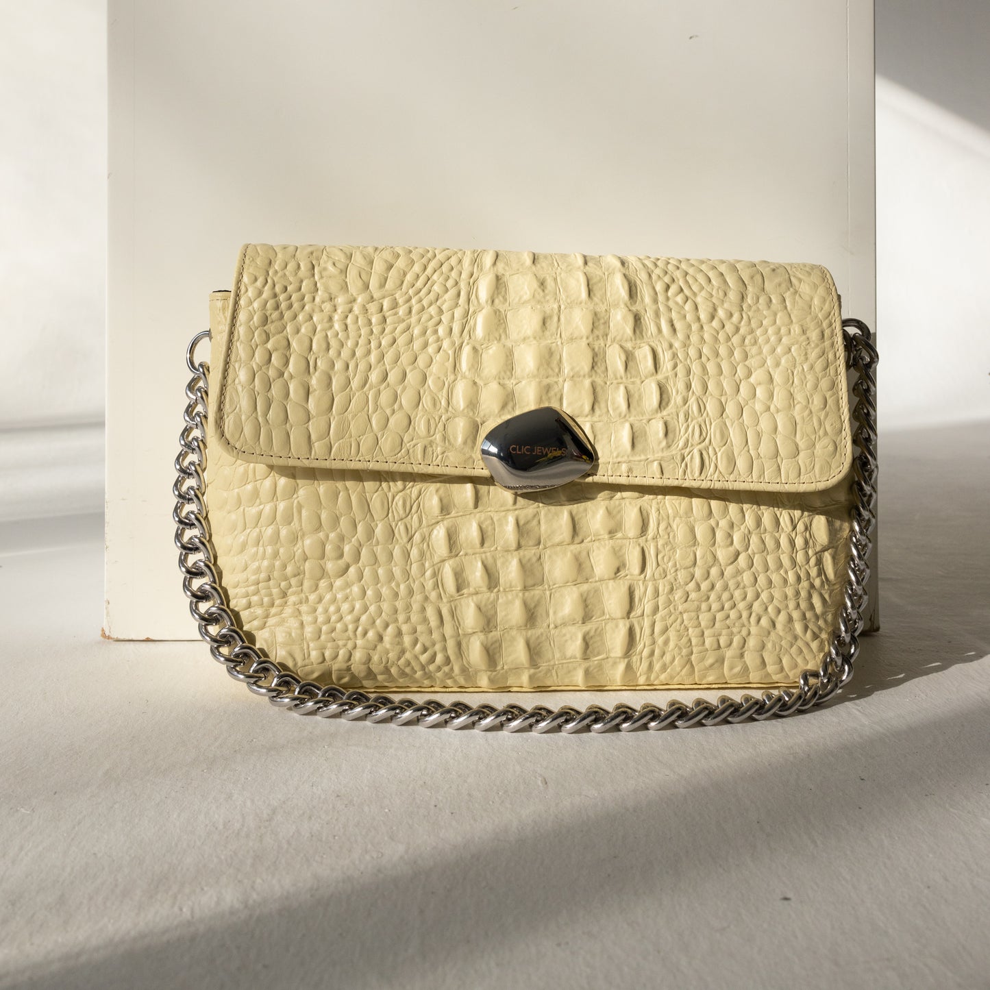 CIARA LARGE (vanilla yellow croco genuine leather)