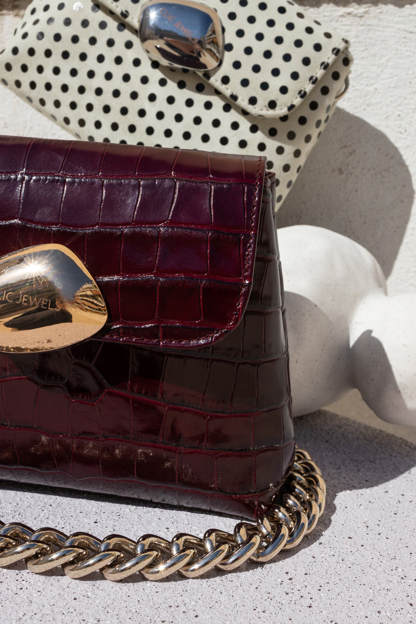 MAYA MINIBAG(bordeaux croco genuine leather)