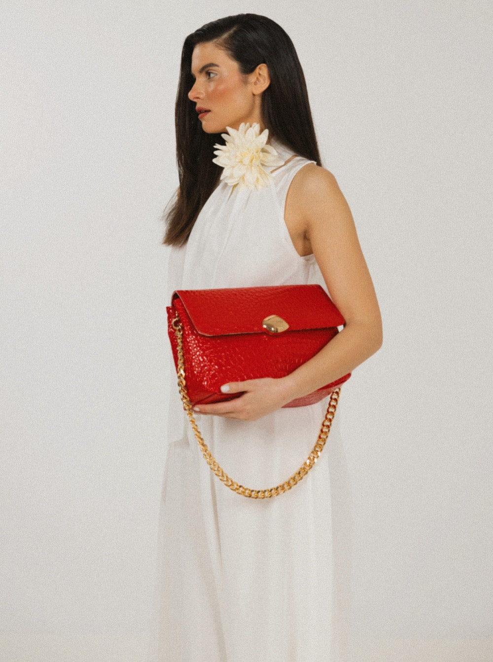CIARA LARGE (red croco eco leather)