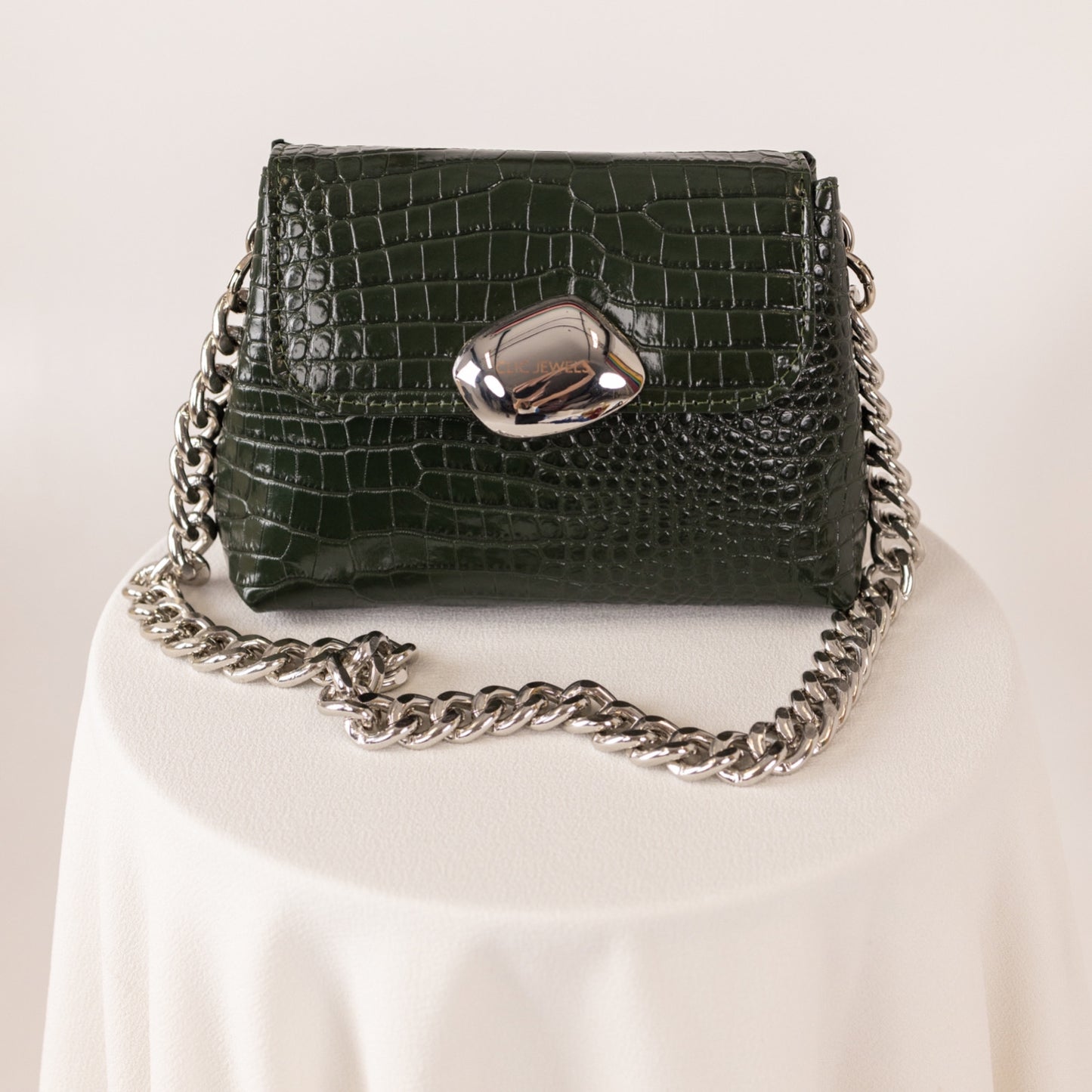 MAYA MINIBAG (dark green croco genuine leather)