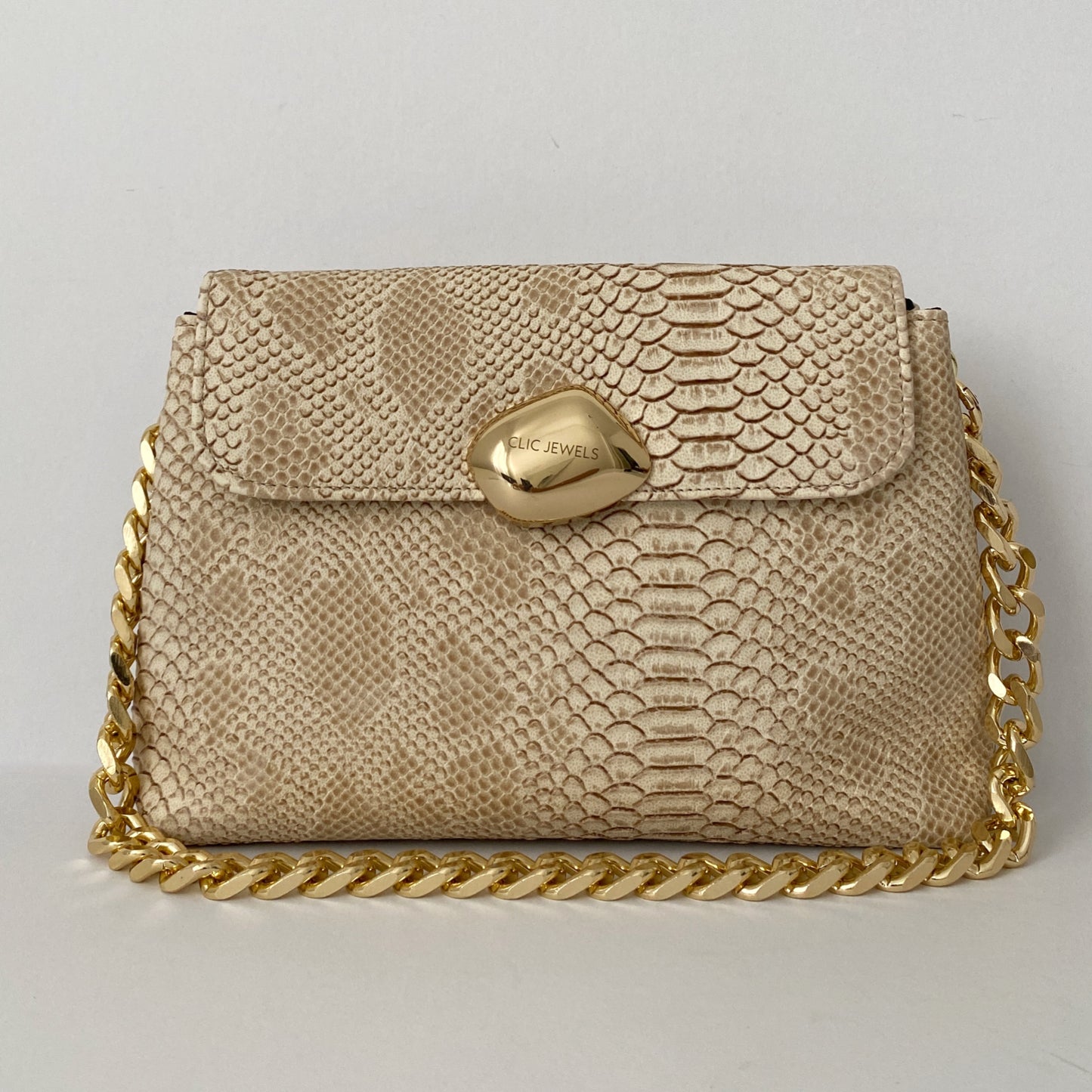 DONNA MEDIUM (beige python eco leather)