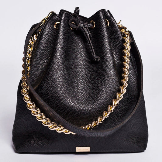 ZOE BACKPACK/BUCKETBAG (black dolaro genuine leather)