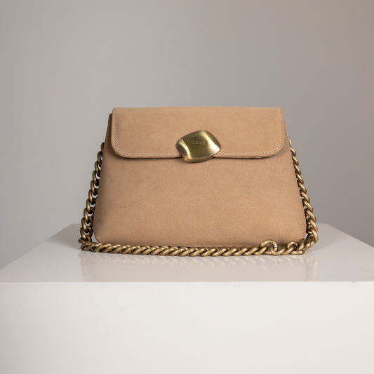 DONNA MEDIUM (beige suede genuine leather)