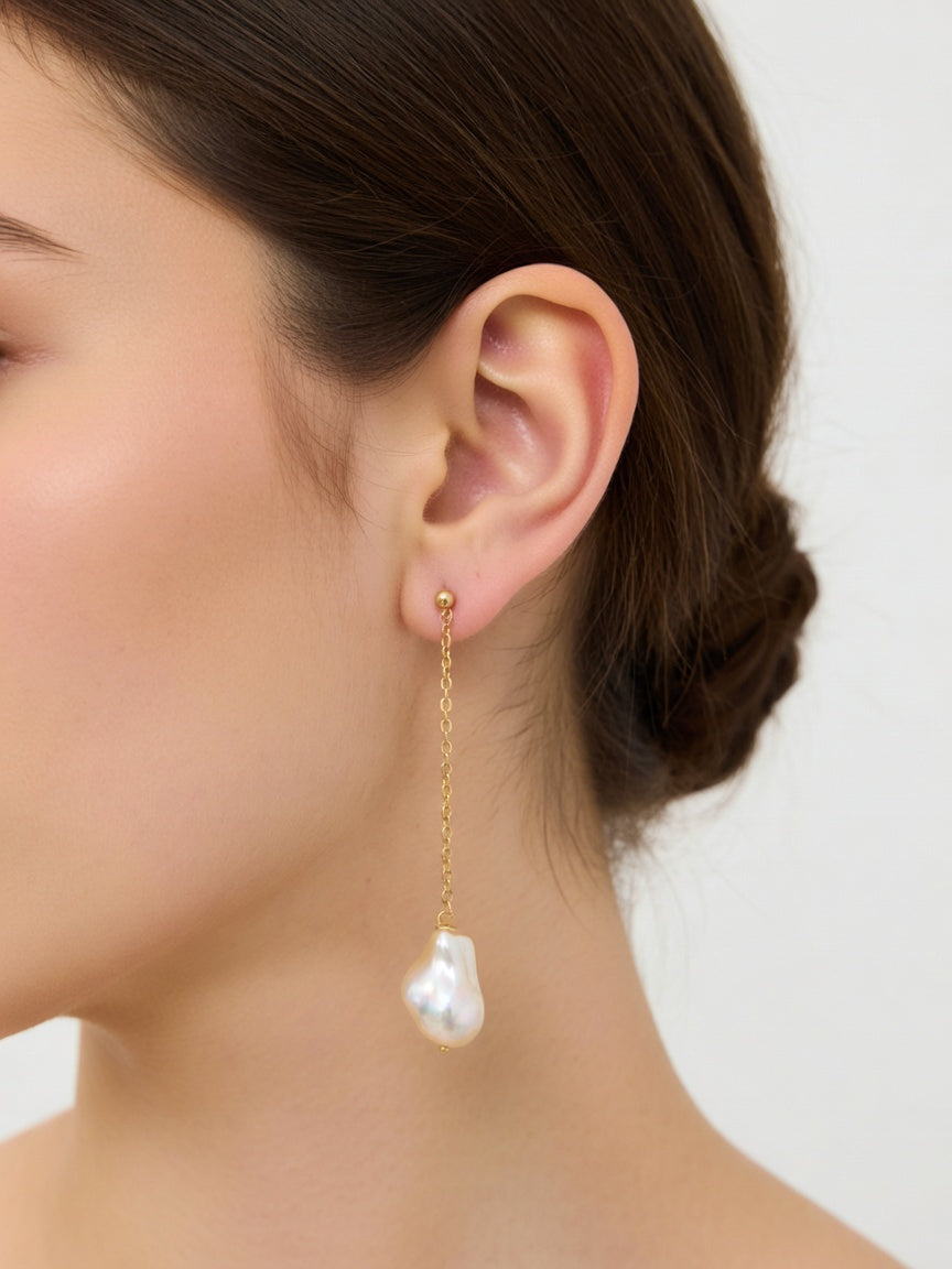 LIGHT YELLOW DROP EARRINGS (ζευγάρι)