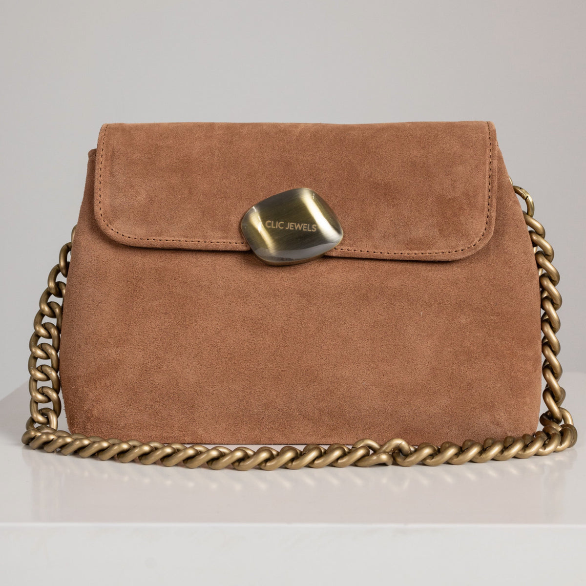 DONNA MEDIUM (pecan brown suede genuine leather)