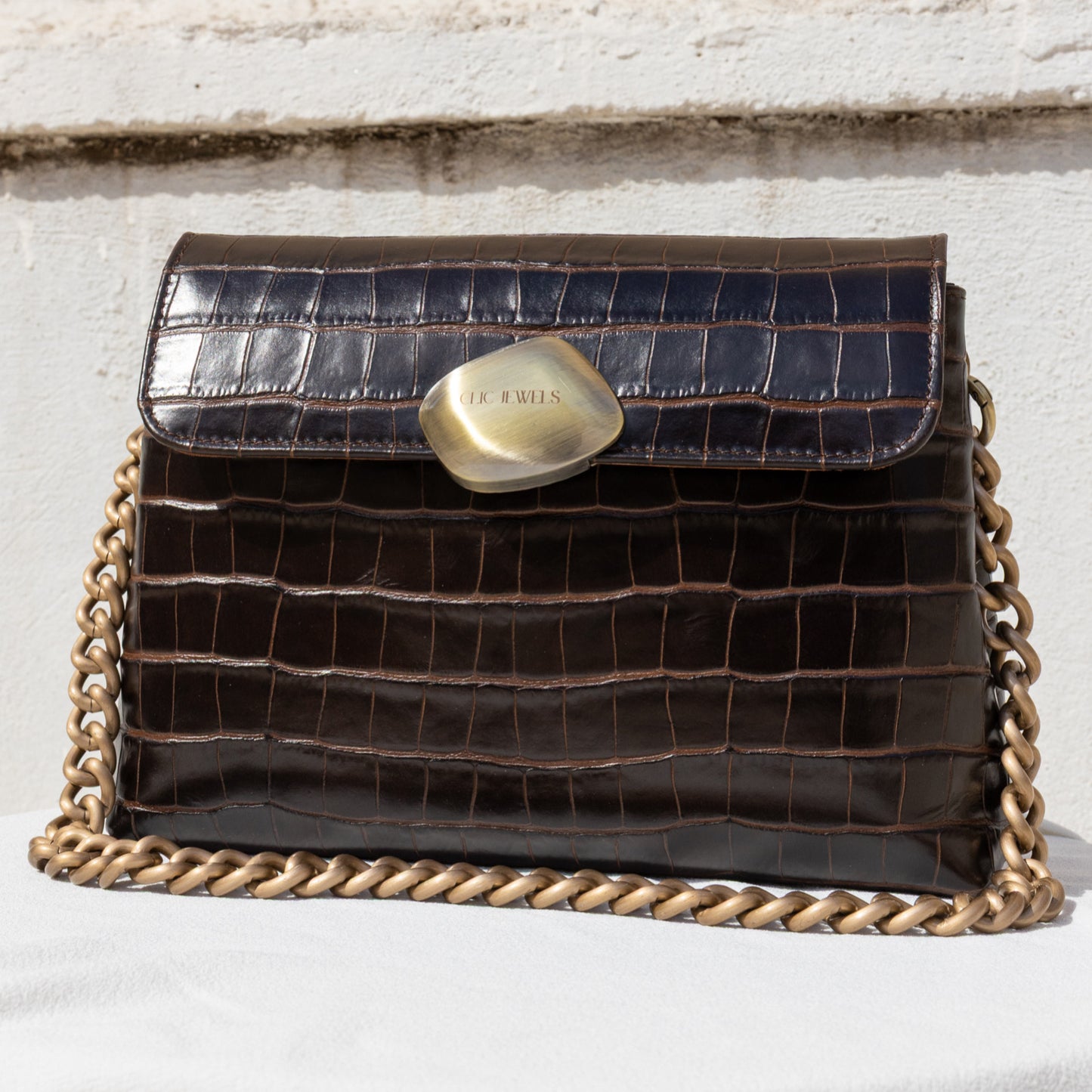 DONNA MEDIUM (dark brown croco genuine leather)