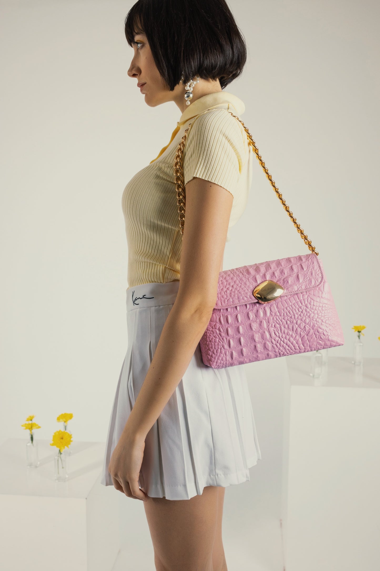 DONNA MEDIUM (pink croco genuine leather)