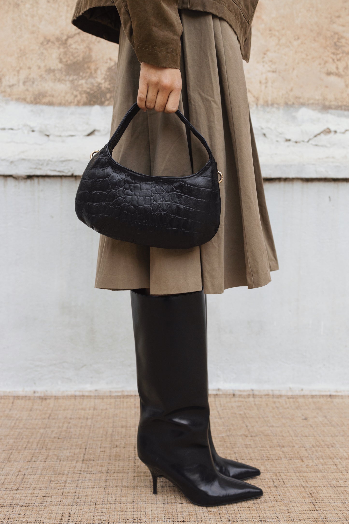CANDY MINI (black croco genuine leather)