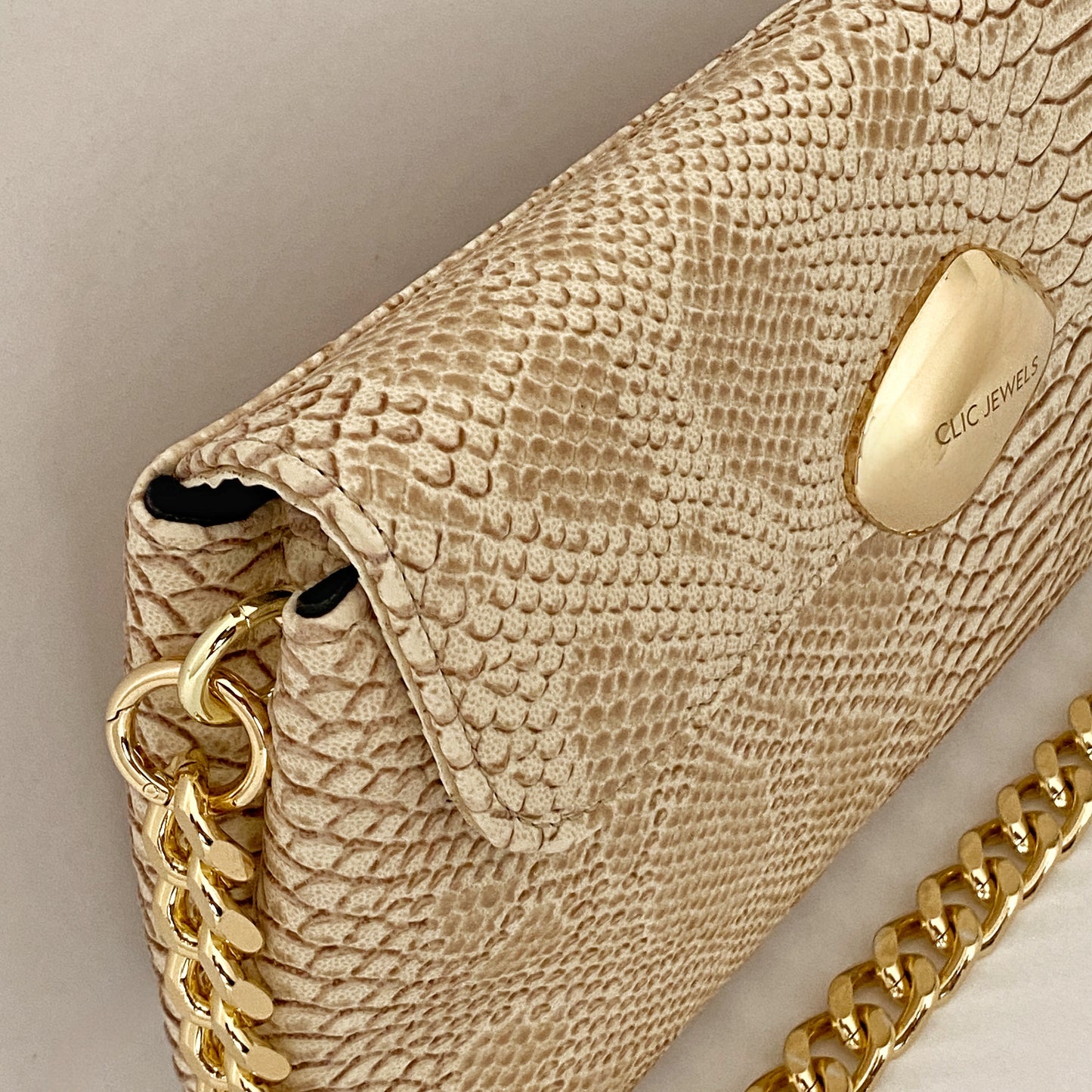 DONNA MEDIUM (beige python eco leather)