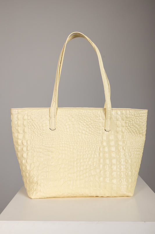 NELLY TOTEBAG (vanilla yellow croco genuine leather)