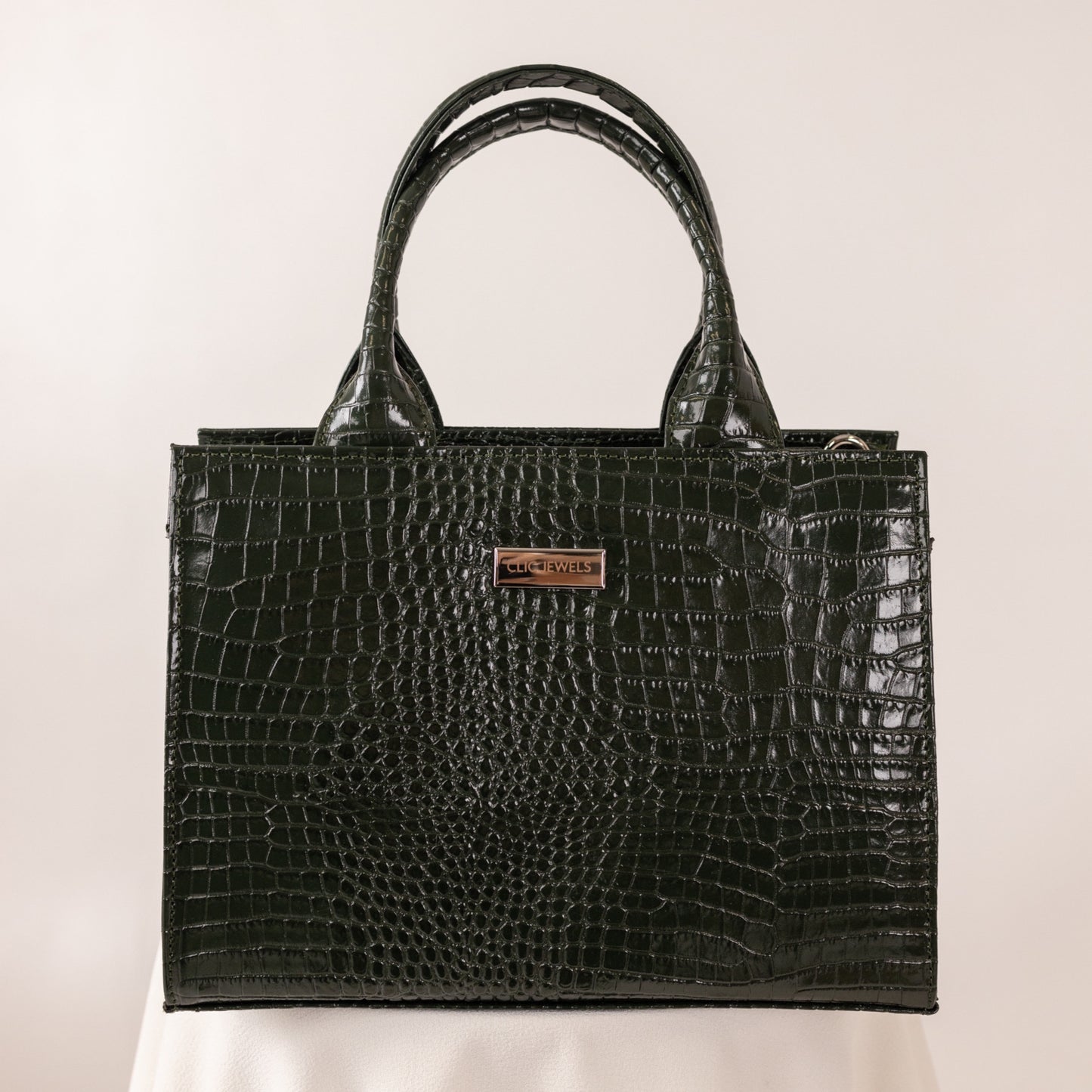 GRACE MINITOTE (dark green croco genuine leather)