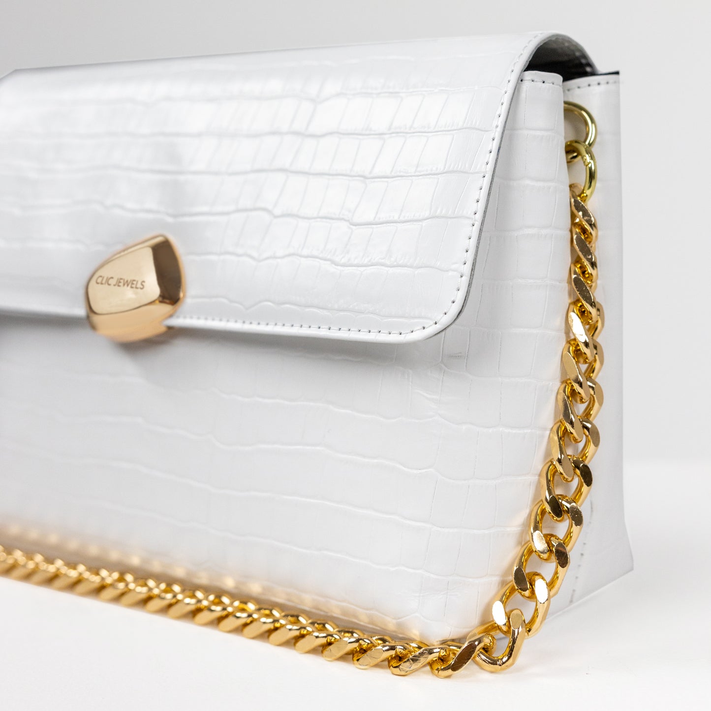 CIARA LARGE (white croco genuine leather)
