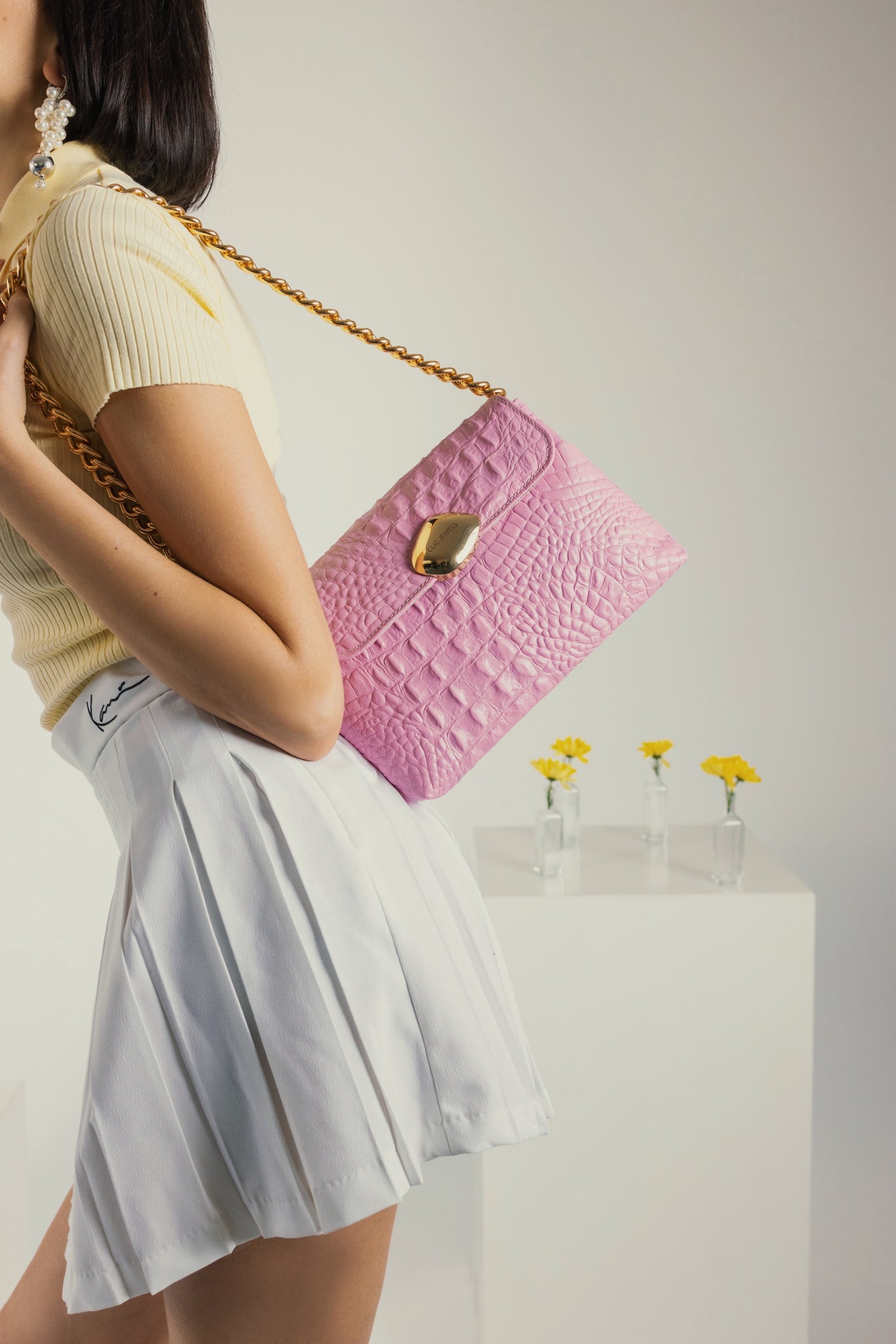 DONNA MEDIUM (pink croco genuine leather)