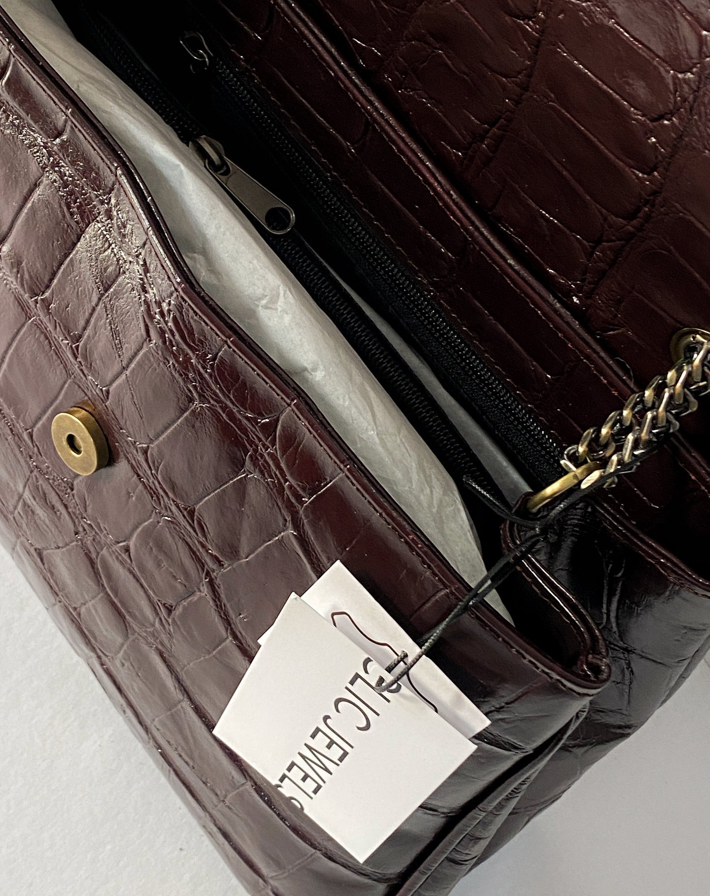 NEIRA LARGE (bordeaux croco genuine leather)