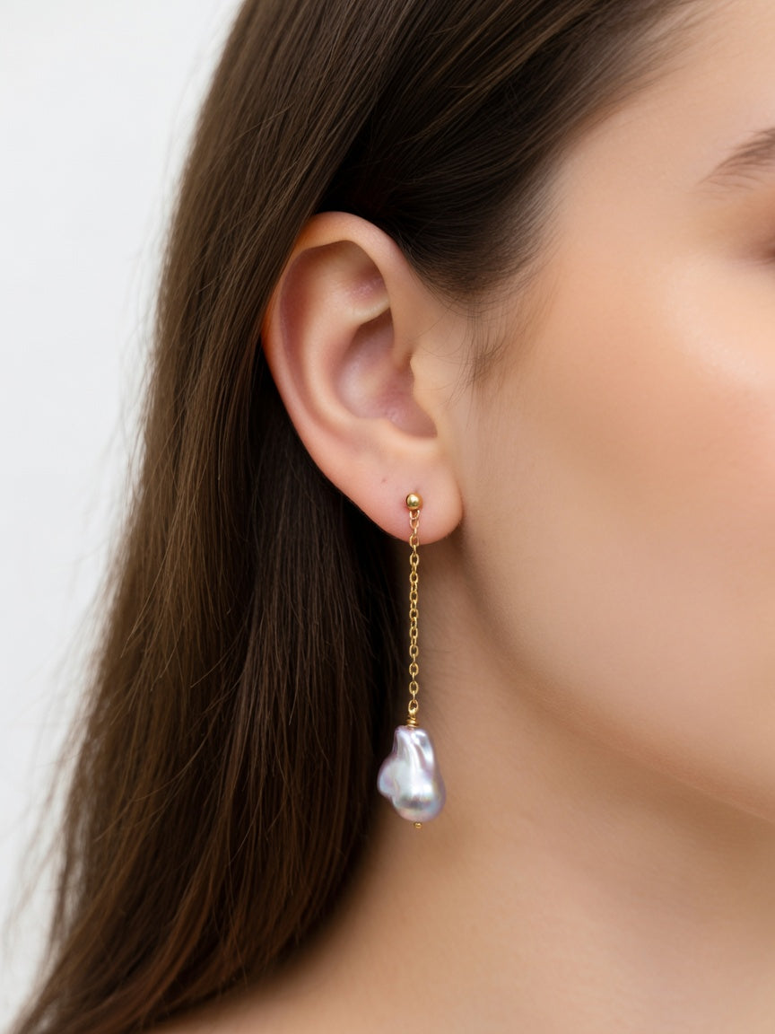 PURPLE DROP EARRINGS (ζευγάρι)
