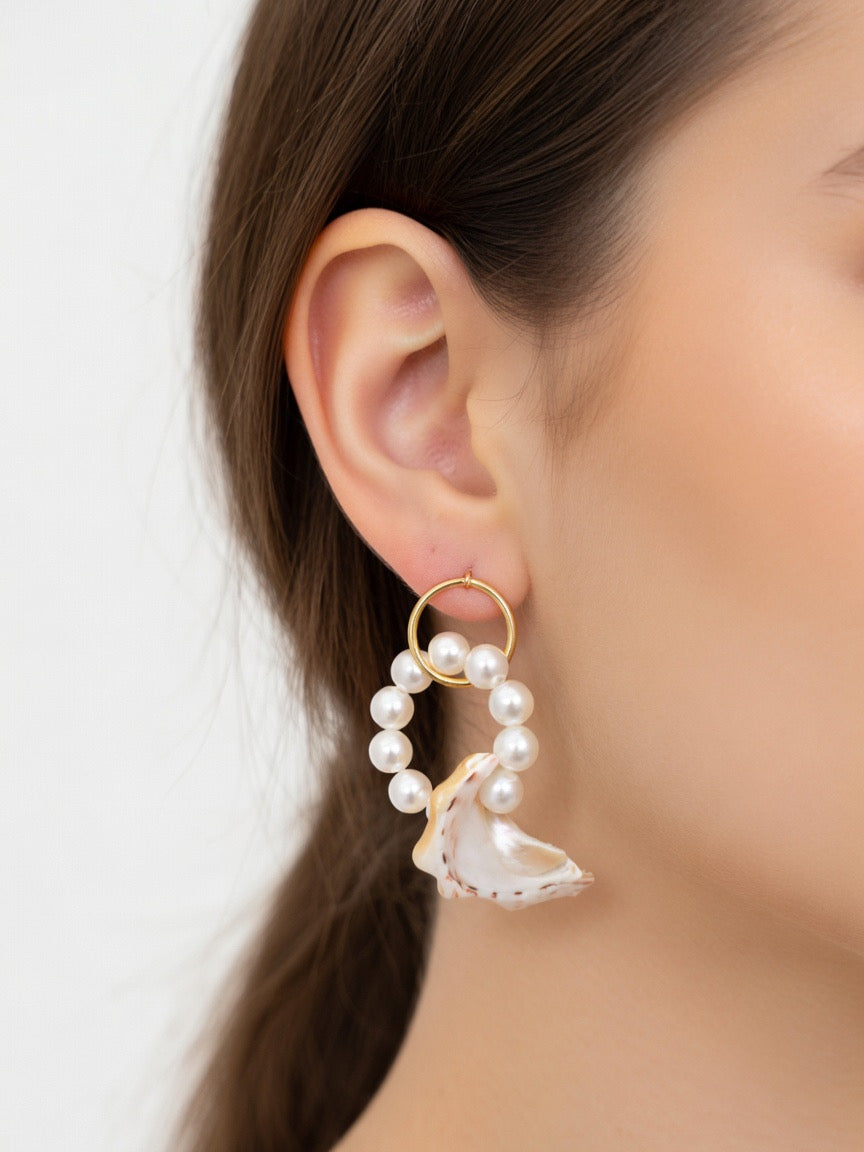 GOLD PEARL EARRINGS (ζευγάρι)