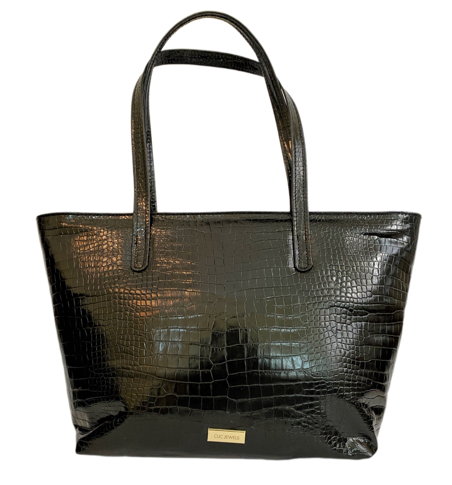 NELLY TOTEBAG (black croco genuine leather)