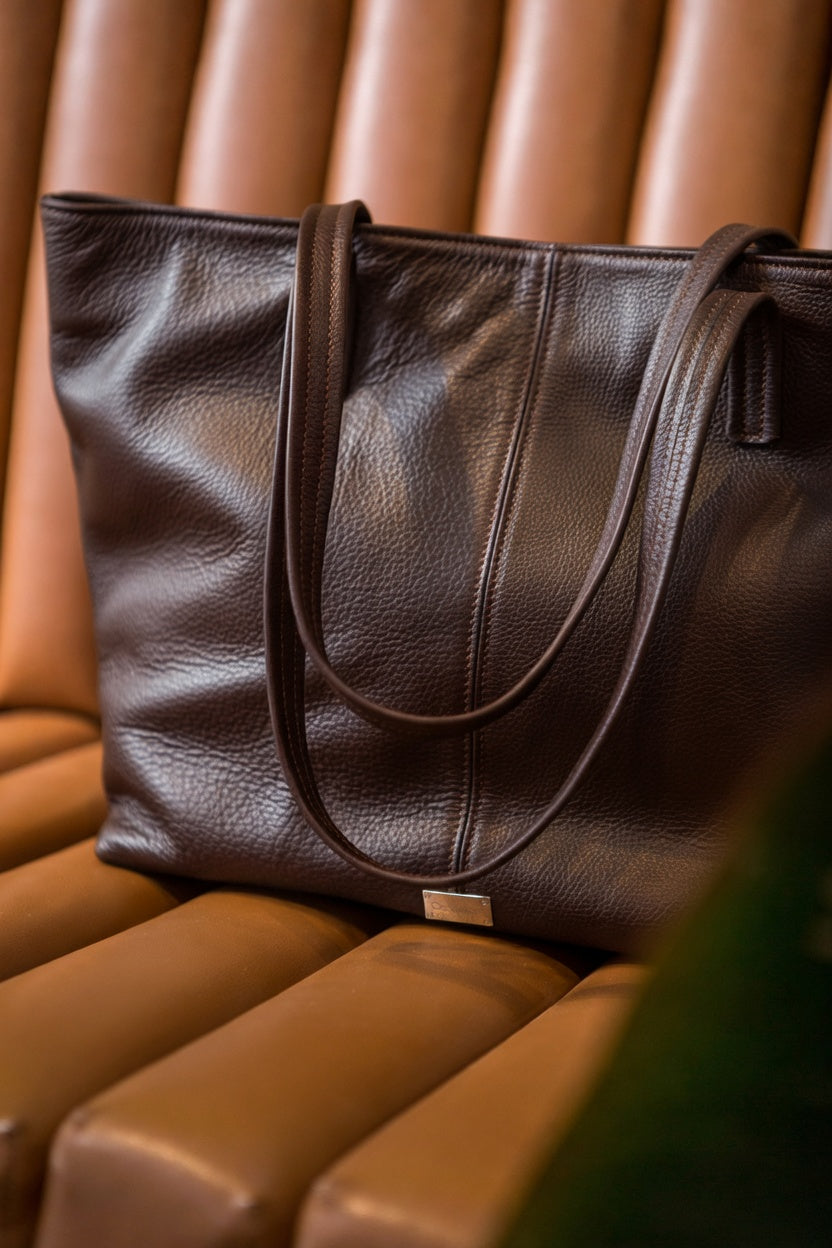 CLASSIC TOTEBAG (dark brown dolaro genuine leather)