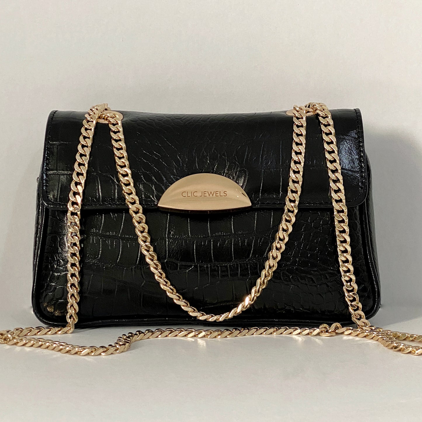 NEIRA MINI (black croco genuine leather)