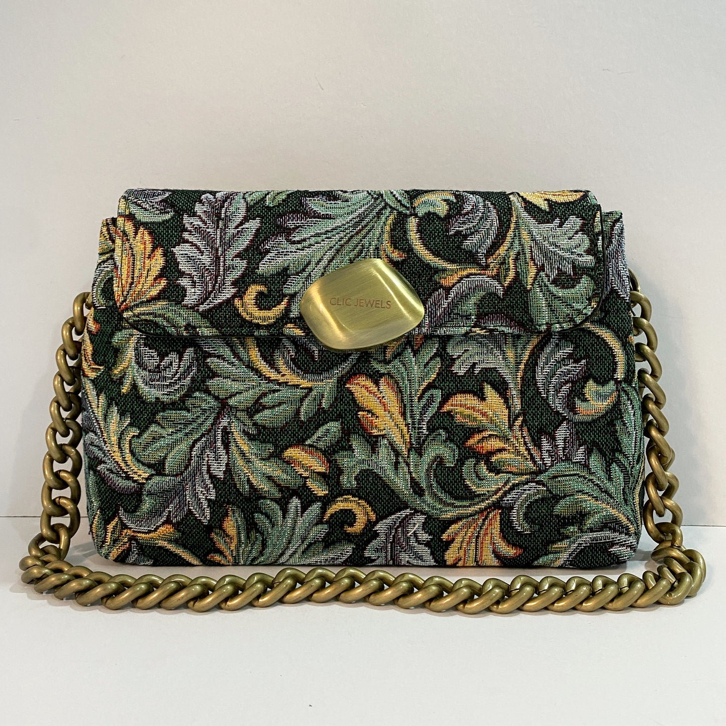DONNA MEDIUM (green leaves fabric)
