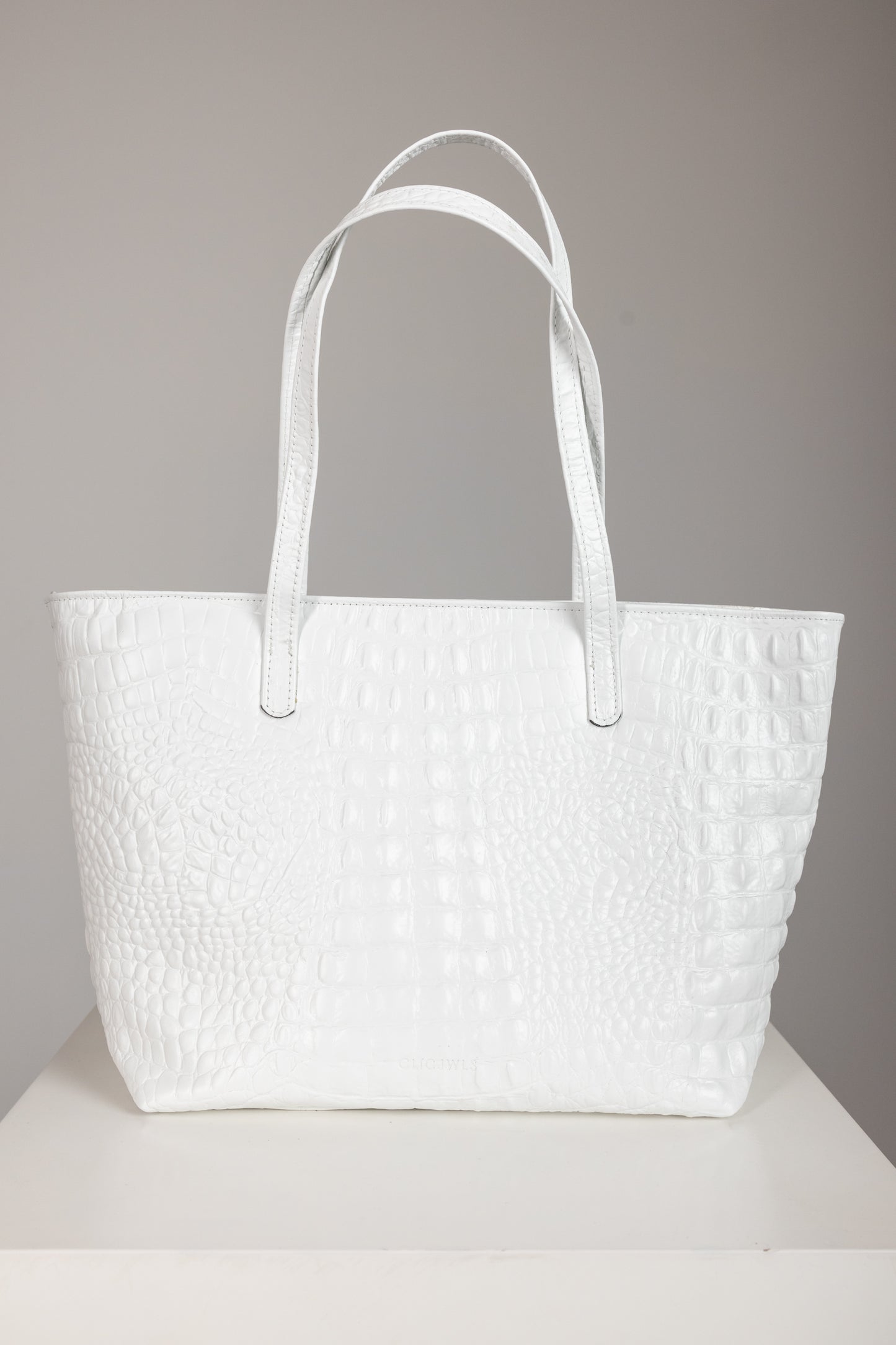 NELLY TOTEBAG (white croco genuine leather)