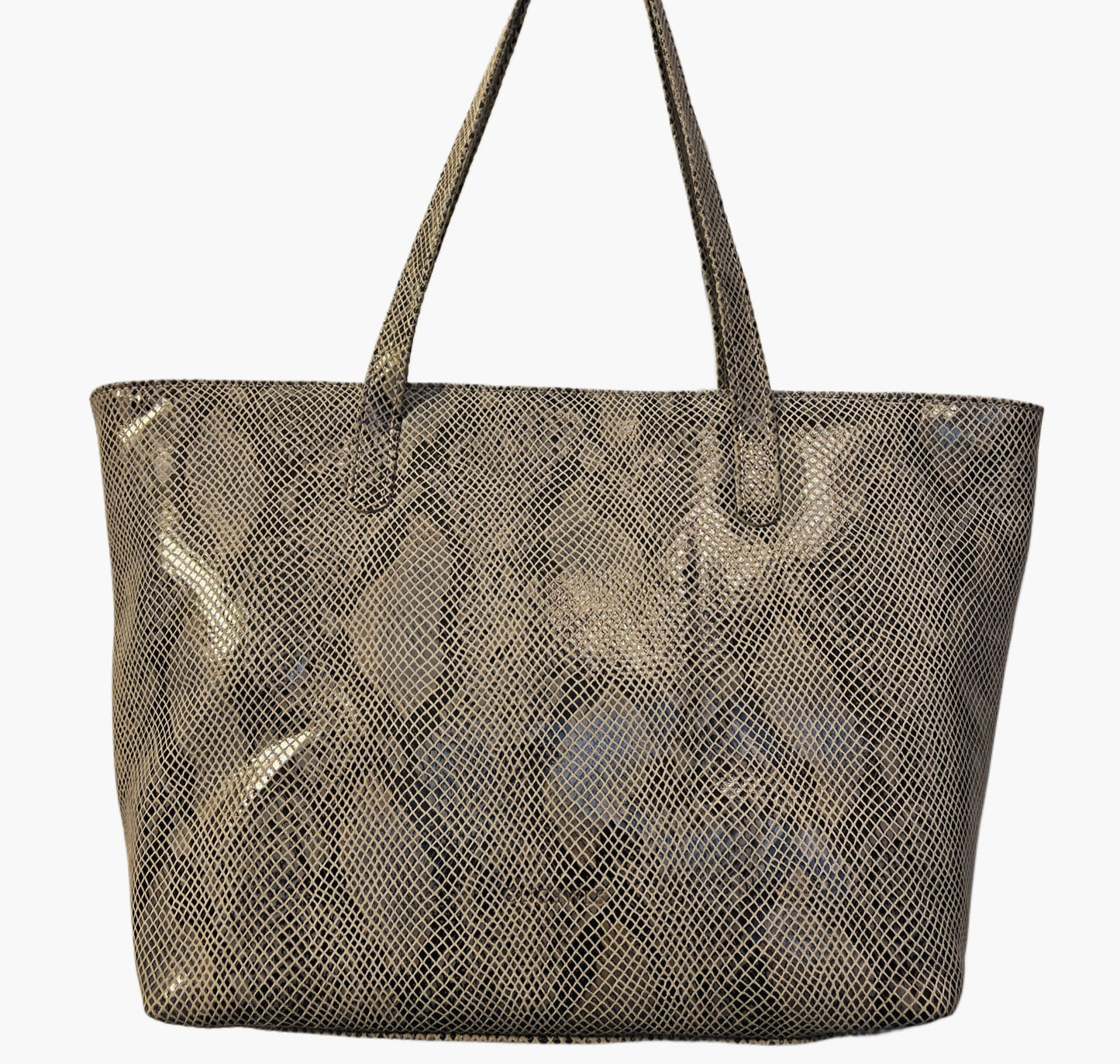 NELLY TOTEBAG (beige python genuine leather)