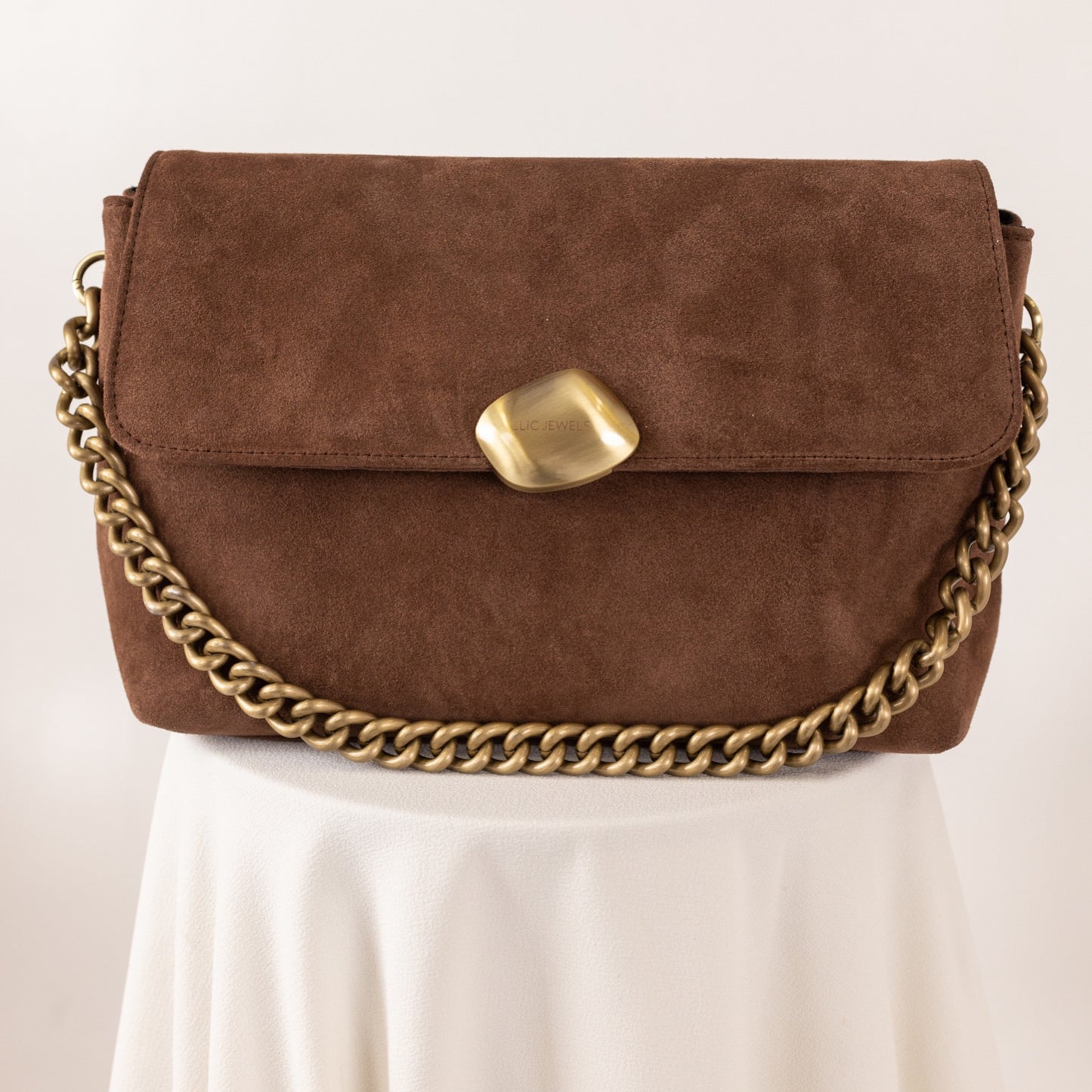 CIARA LARGE (brown suede genuine leather)