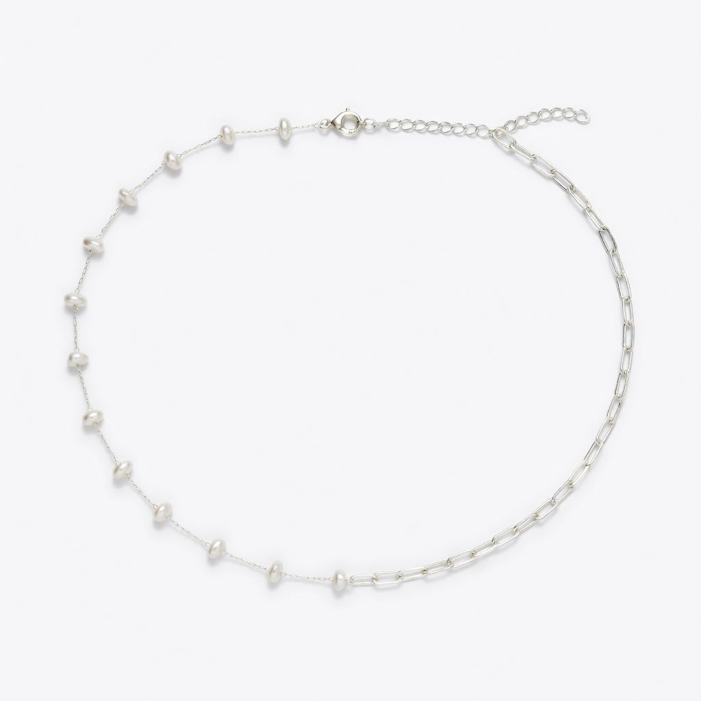 WAIST CHAIN SILVER WITH PEARLS (αλυσίδα μέσης)