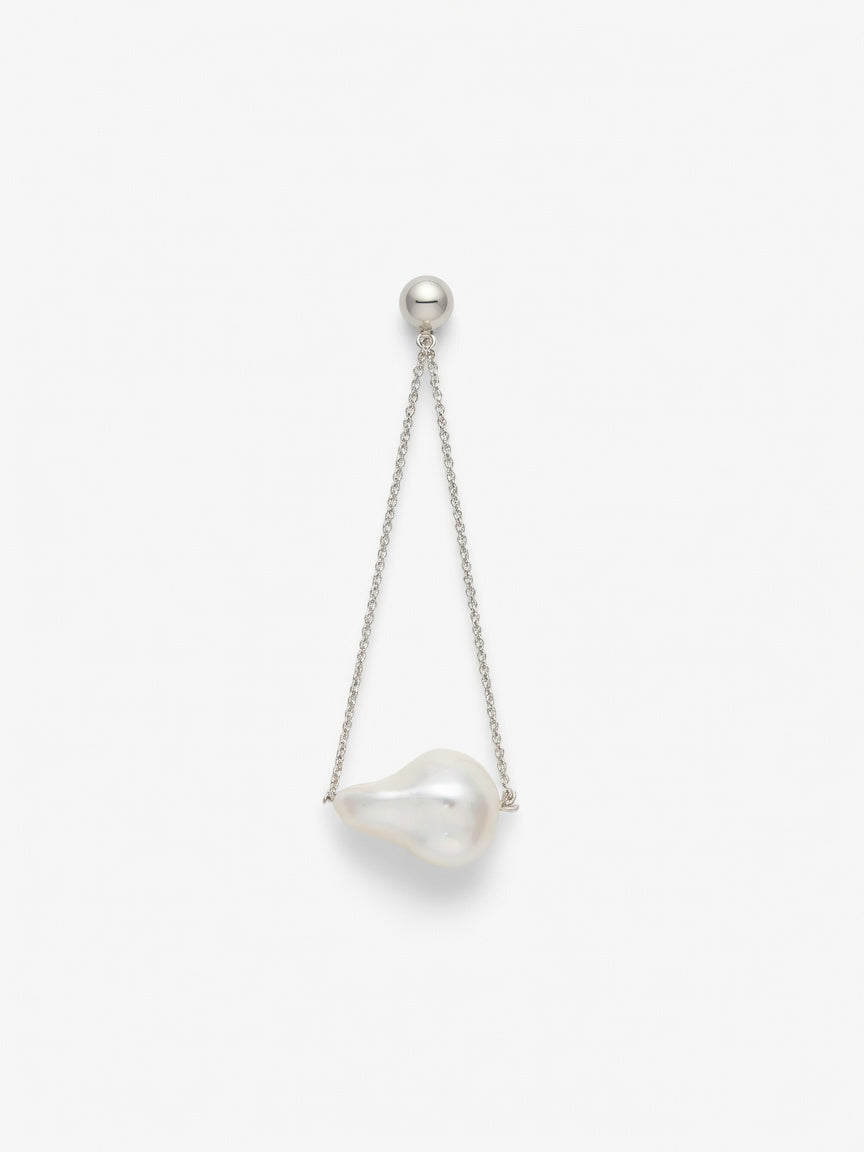 LONG PEARL SILVER EARRINGS (ζευγάρι)