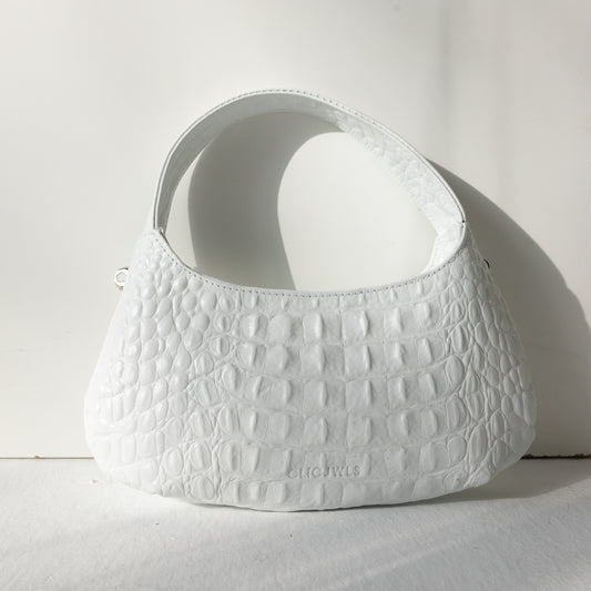 CANDY MINI (white croco genuine leather)