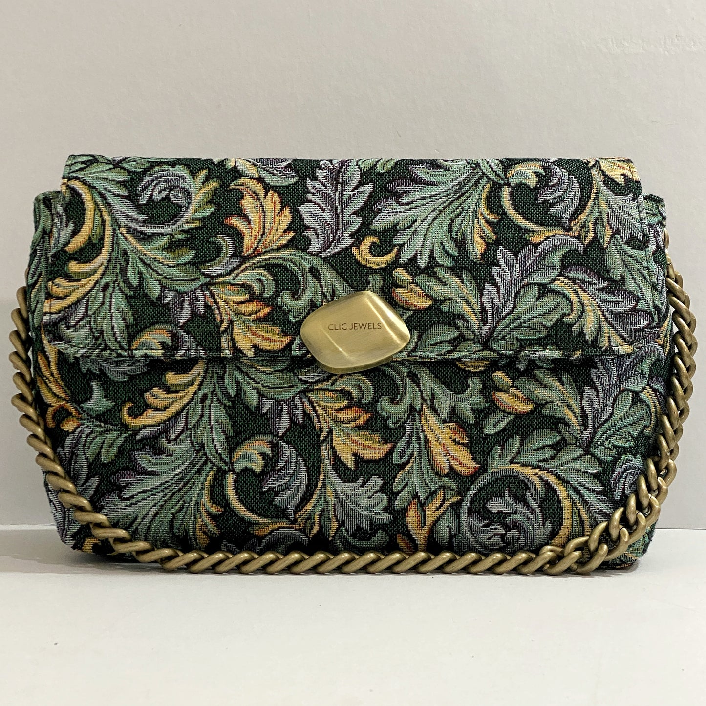 CIARA LARGE (green leaves fabric)