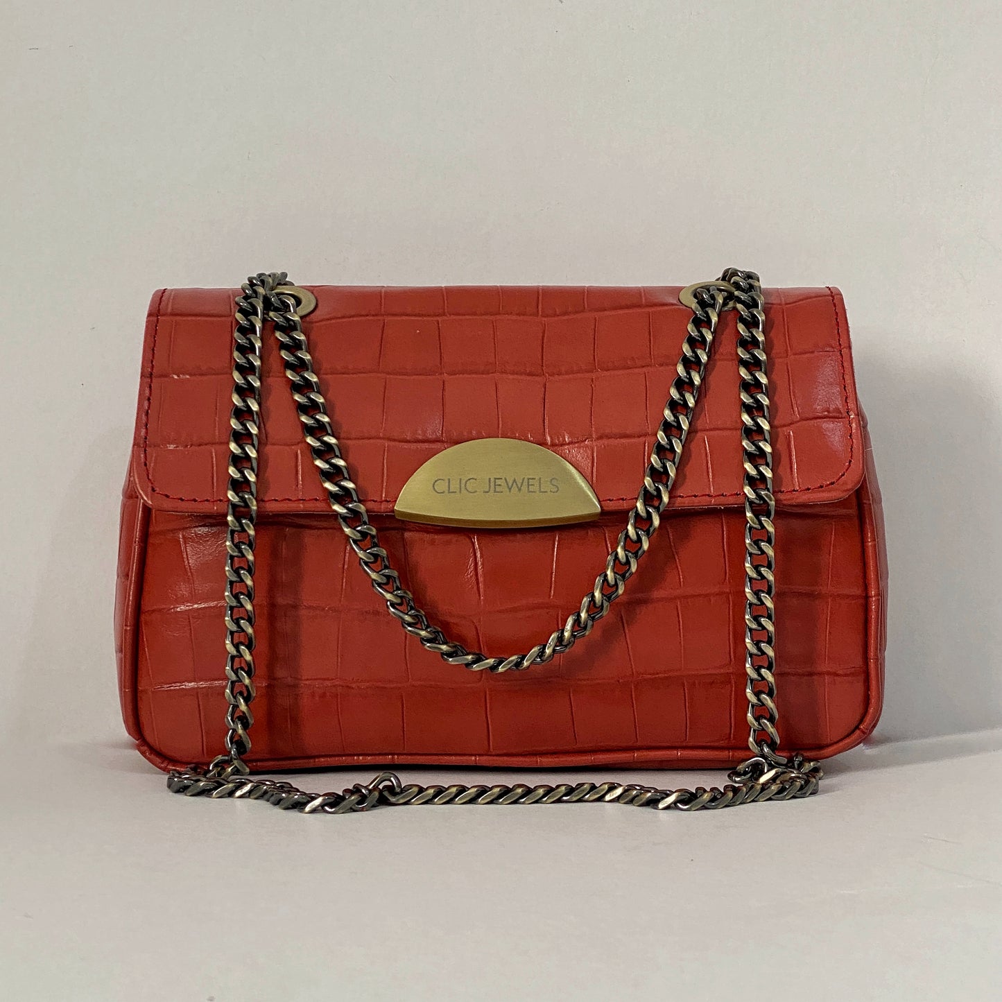 NEIRA MINI (ruby red croco genuine leather)