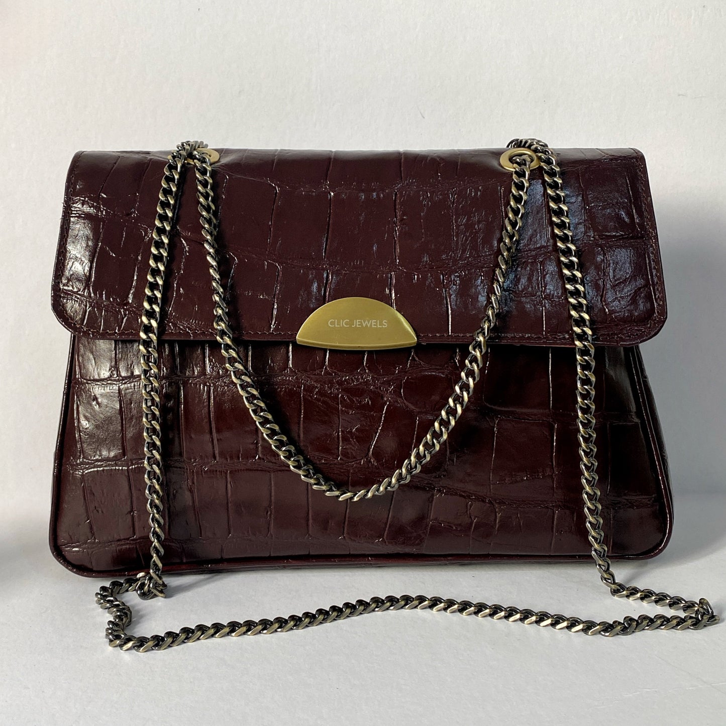 NEIRA LARGE (bordeaux croco genuine leather)