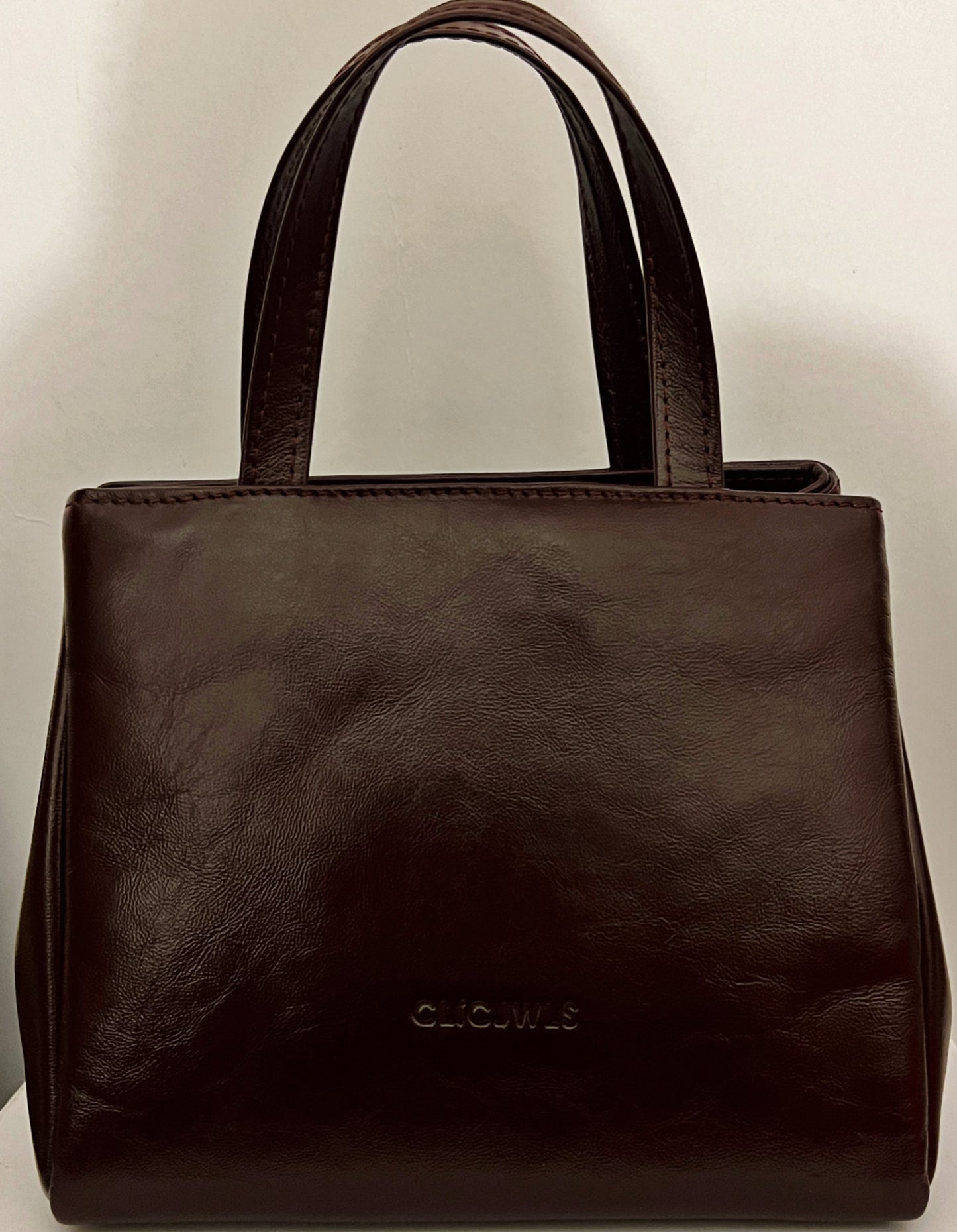 GRACE MINITOTE (glossy bordeaux genuine leather)