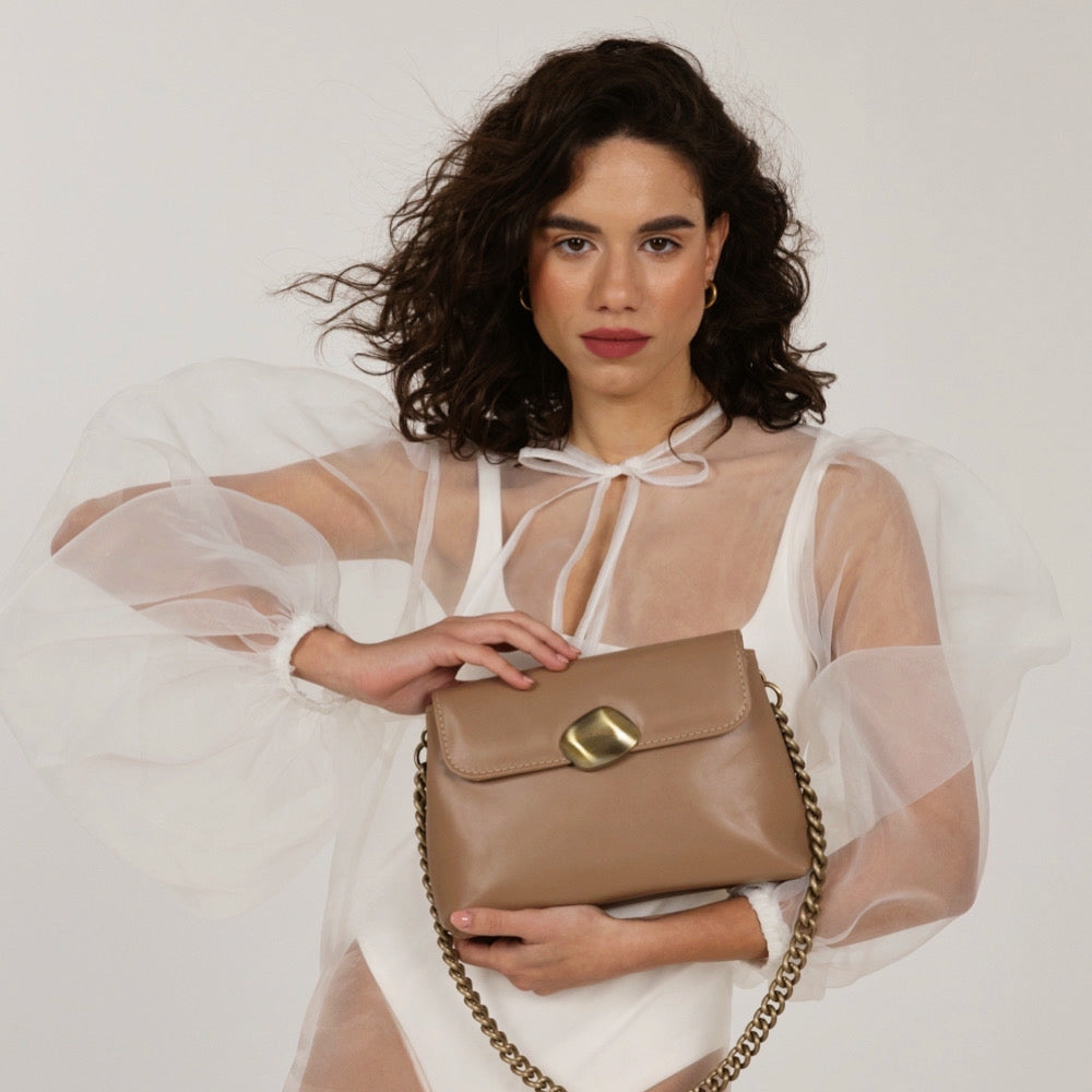 DONNA MEDIUM (nude smooth genuine leather)