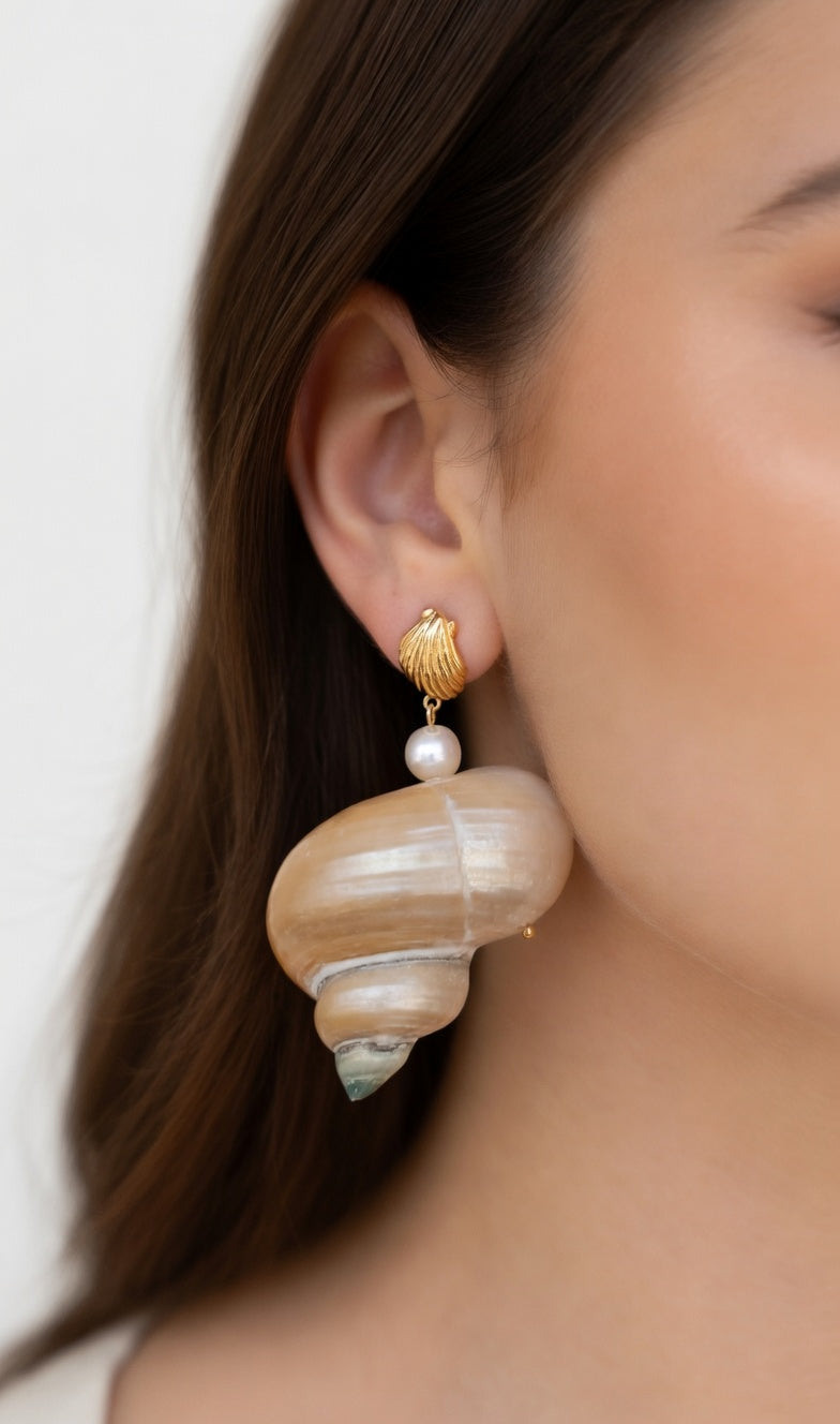 BIG SHELL EARRINGS (ζευγάρι)