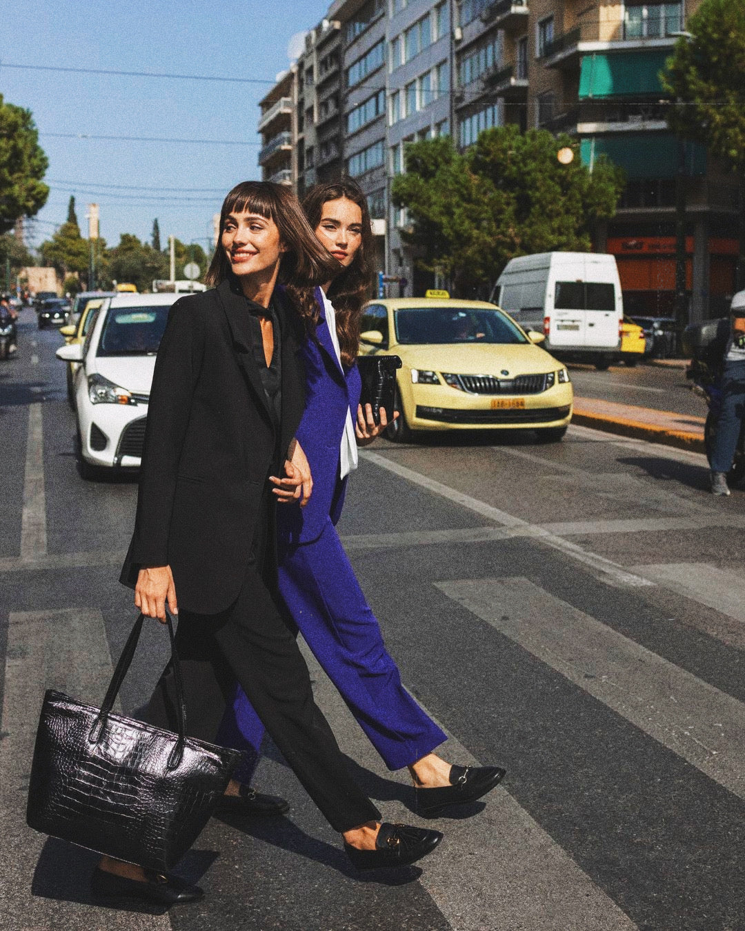 NELLY TOTEBAG (black croco genuine leather)