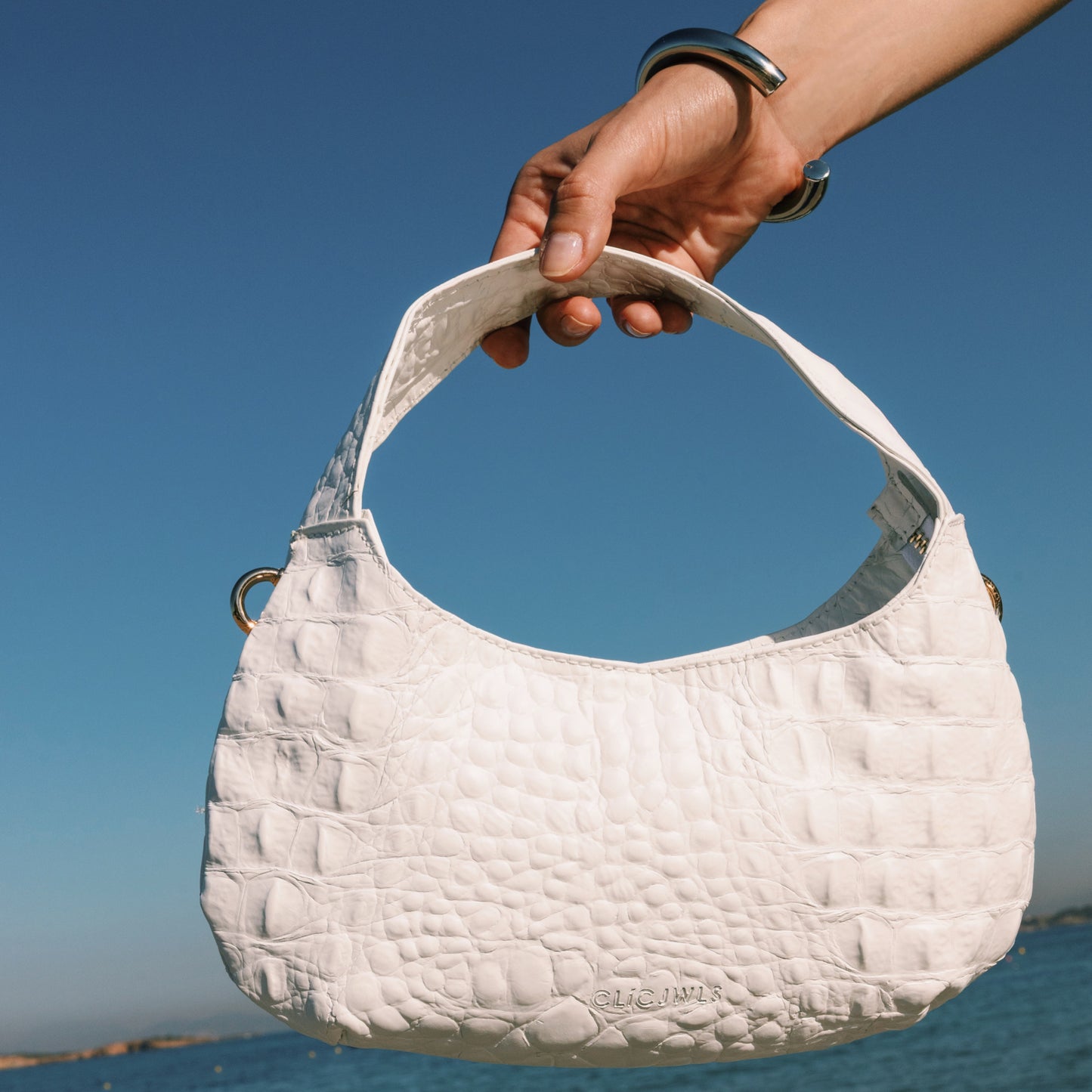 CANDY MINI (white croco genuine leather)