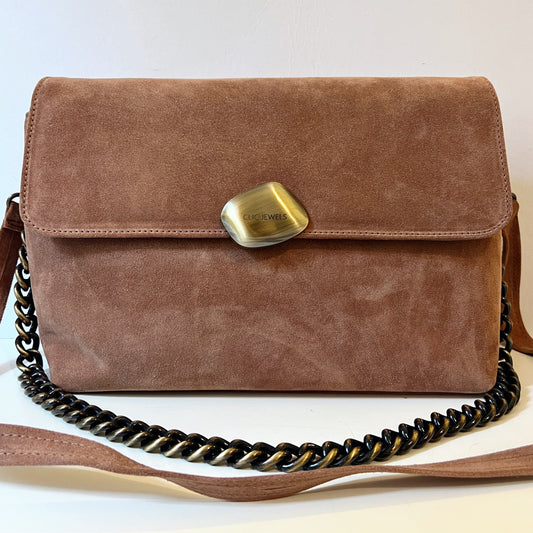 CIARA LARGE (pecan brown suede genuine leather)