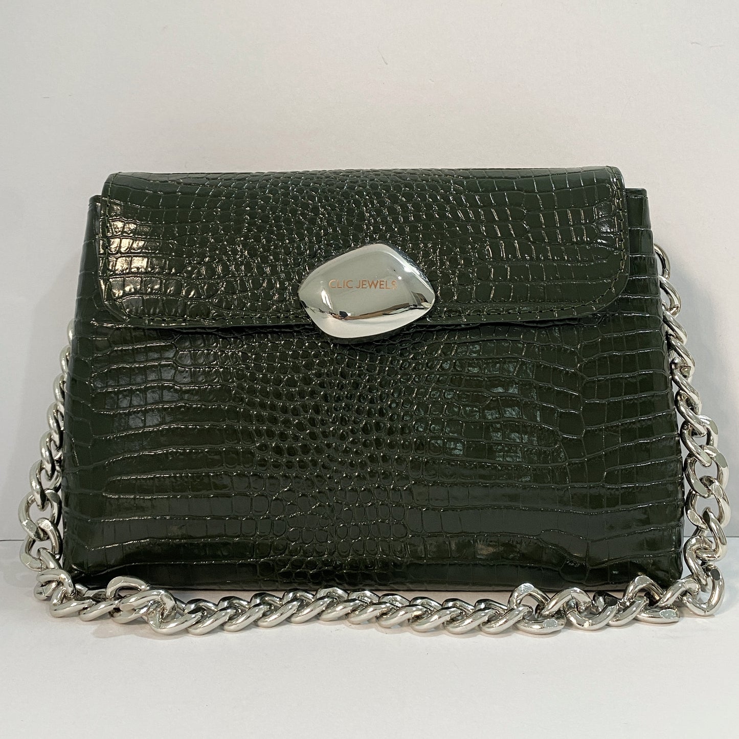 DONNA MEDIUM (dark green croco genuine leather)