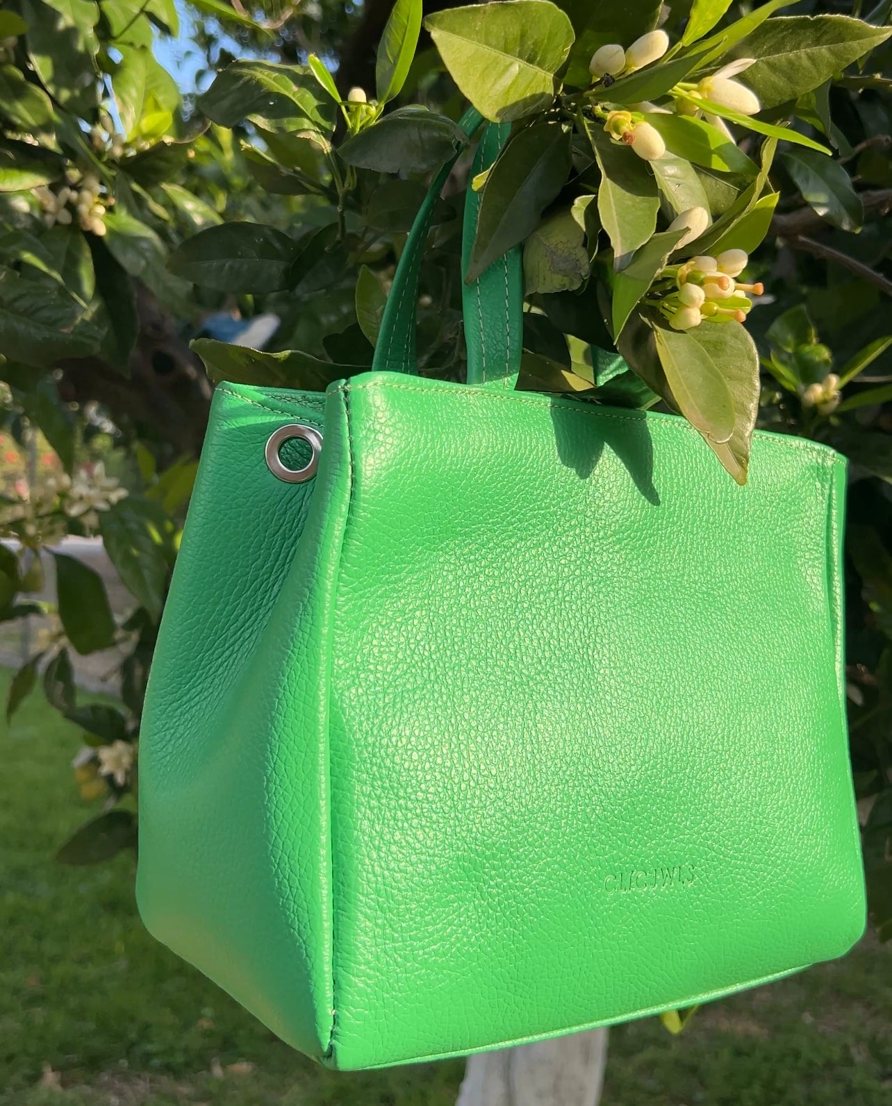 GRACE MINITOTE (bright green dolaro genuine leather)