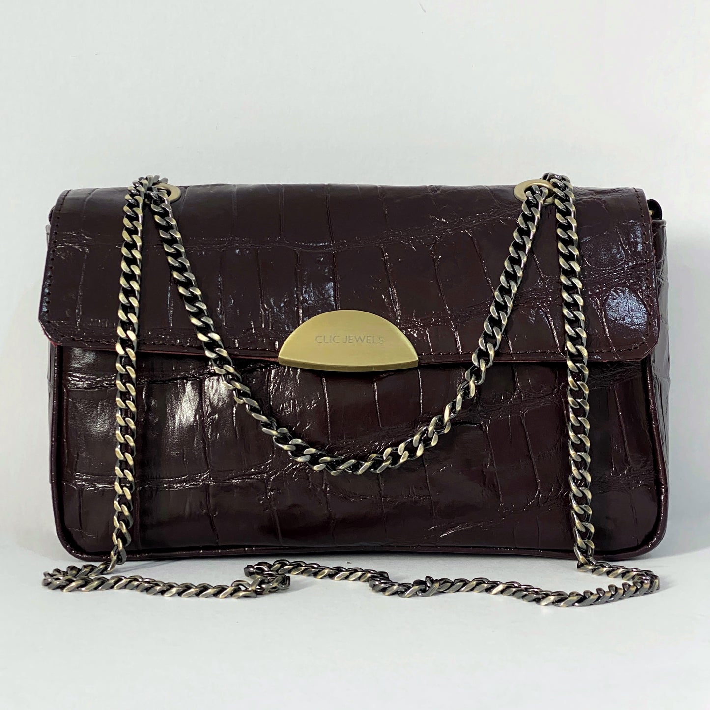 NEIRA MEDIUM (bordeaux croco genuine leather)