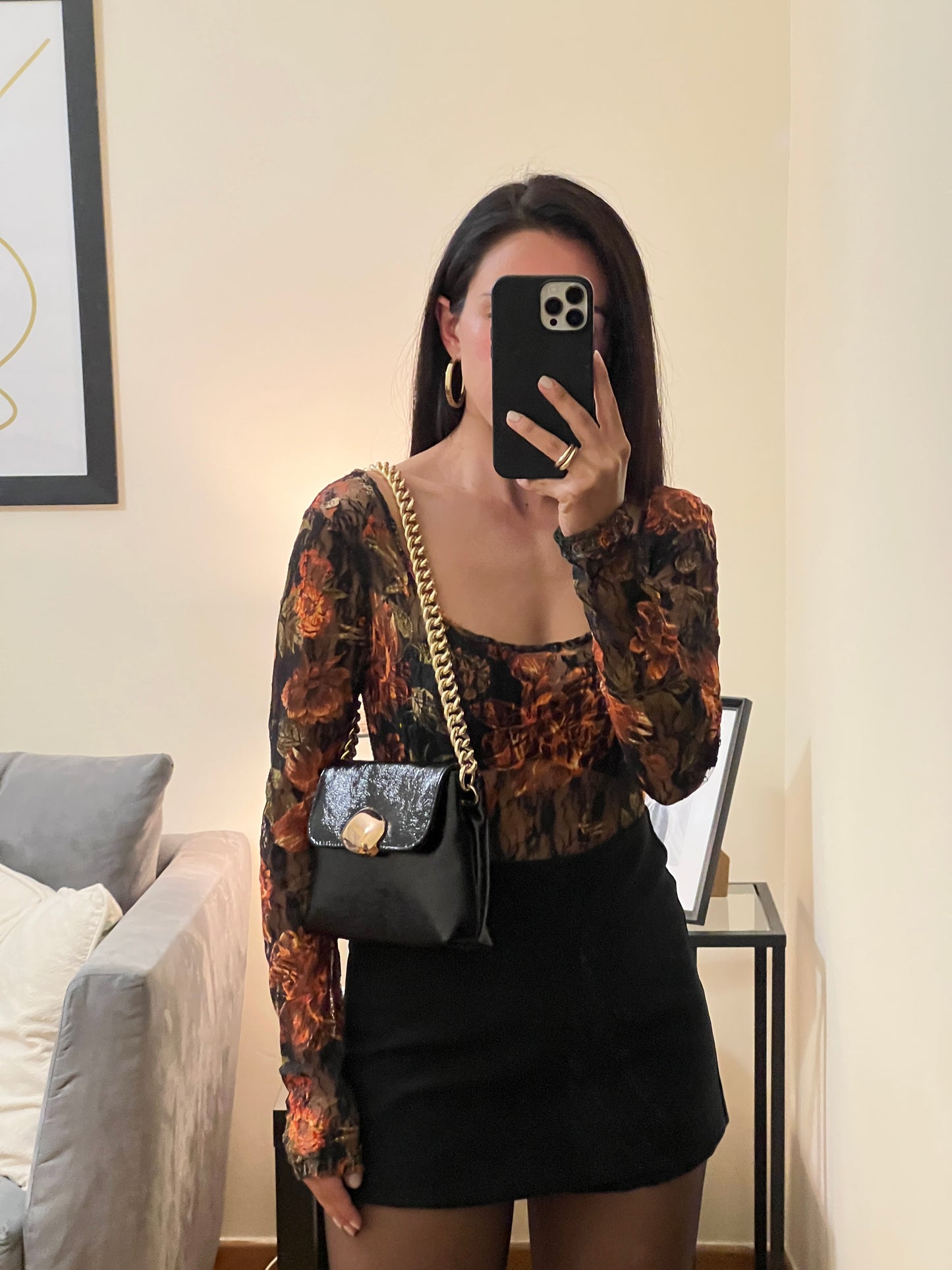 MAYA MINIBAG (glossy black genuine leather)