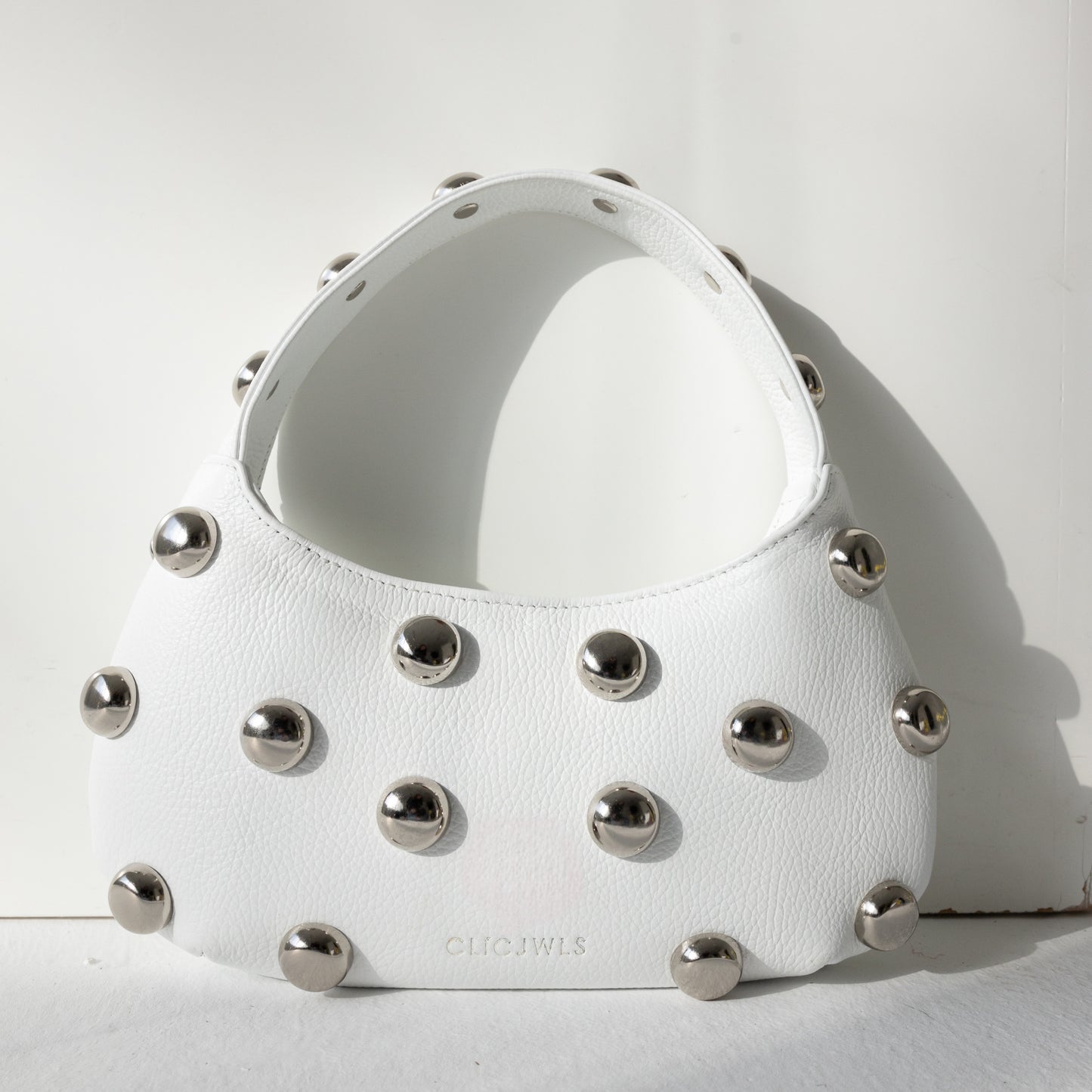 CANDY MINI (white dolaro genuine leather with studs)