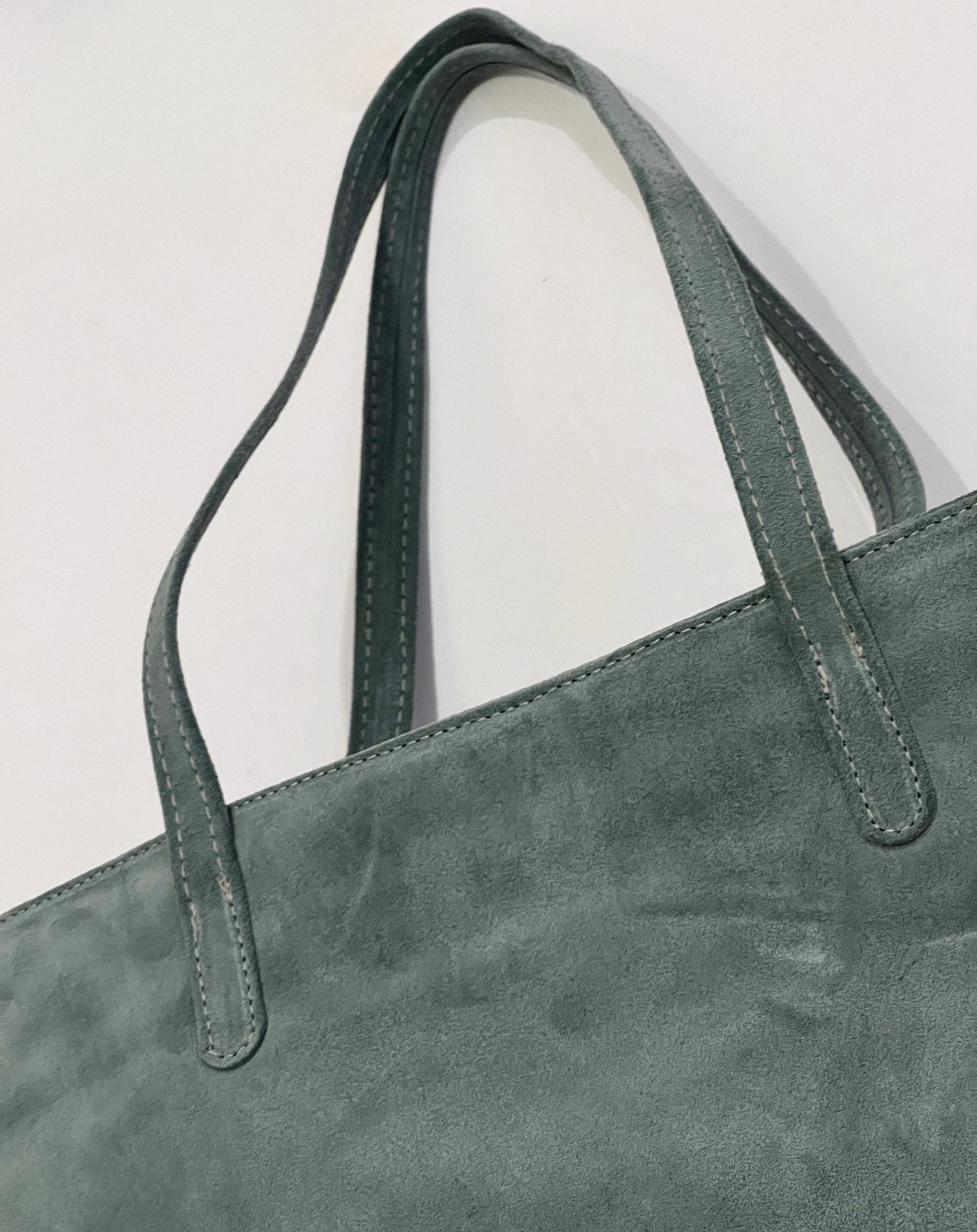 NELLY TOTEBAG (mint suede genuine leather)