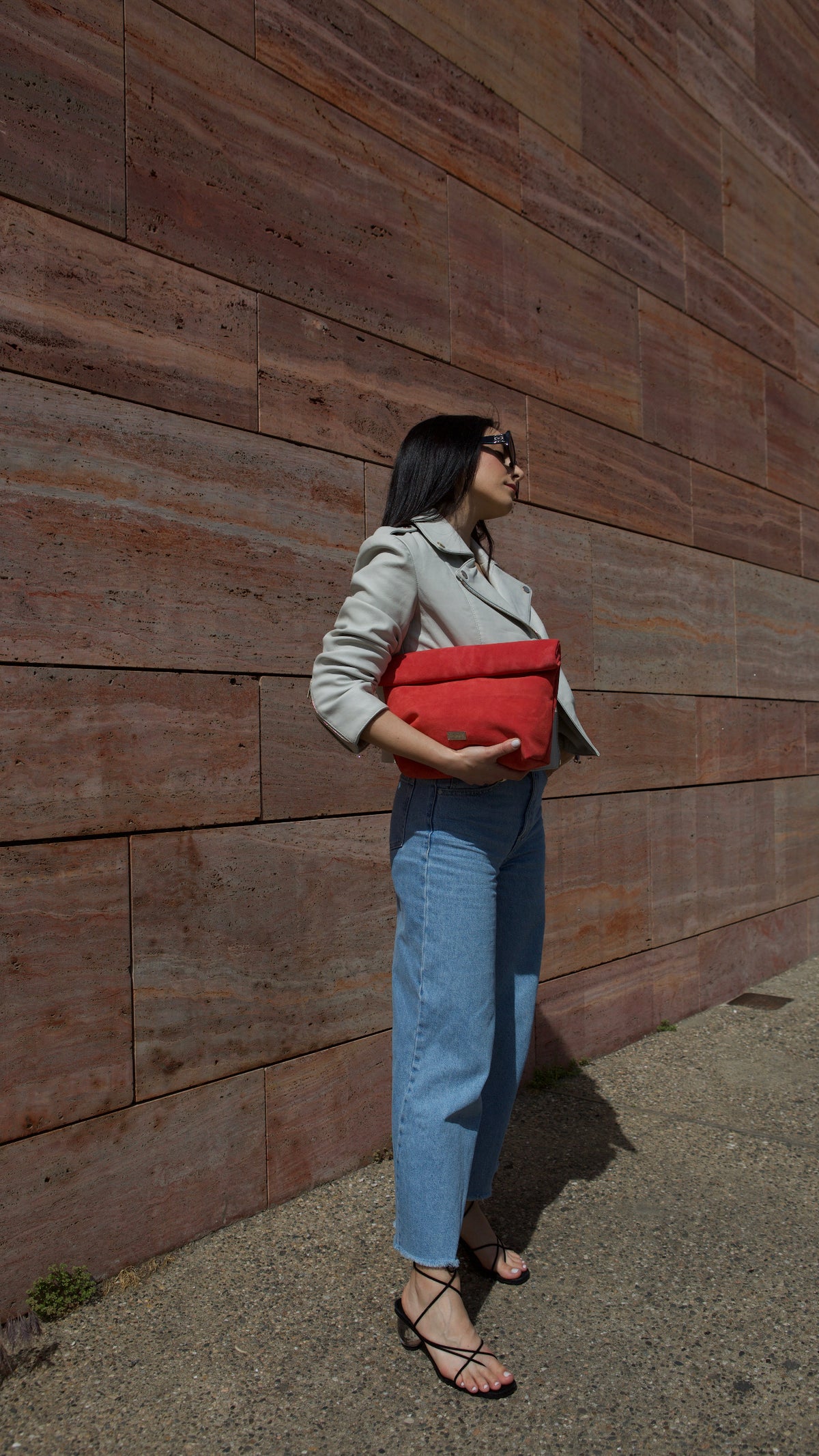 ALEX LUNCHBAG (red suede genuine leather)