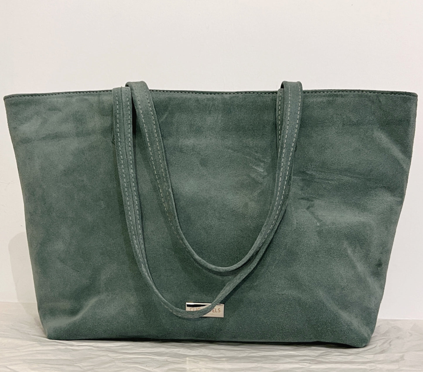 NELLY TOTEBAG (mint suede genuine leather)