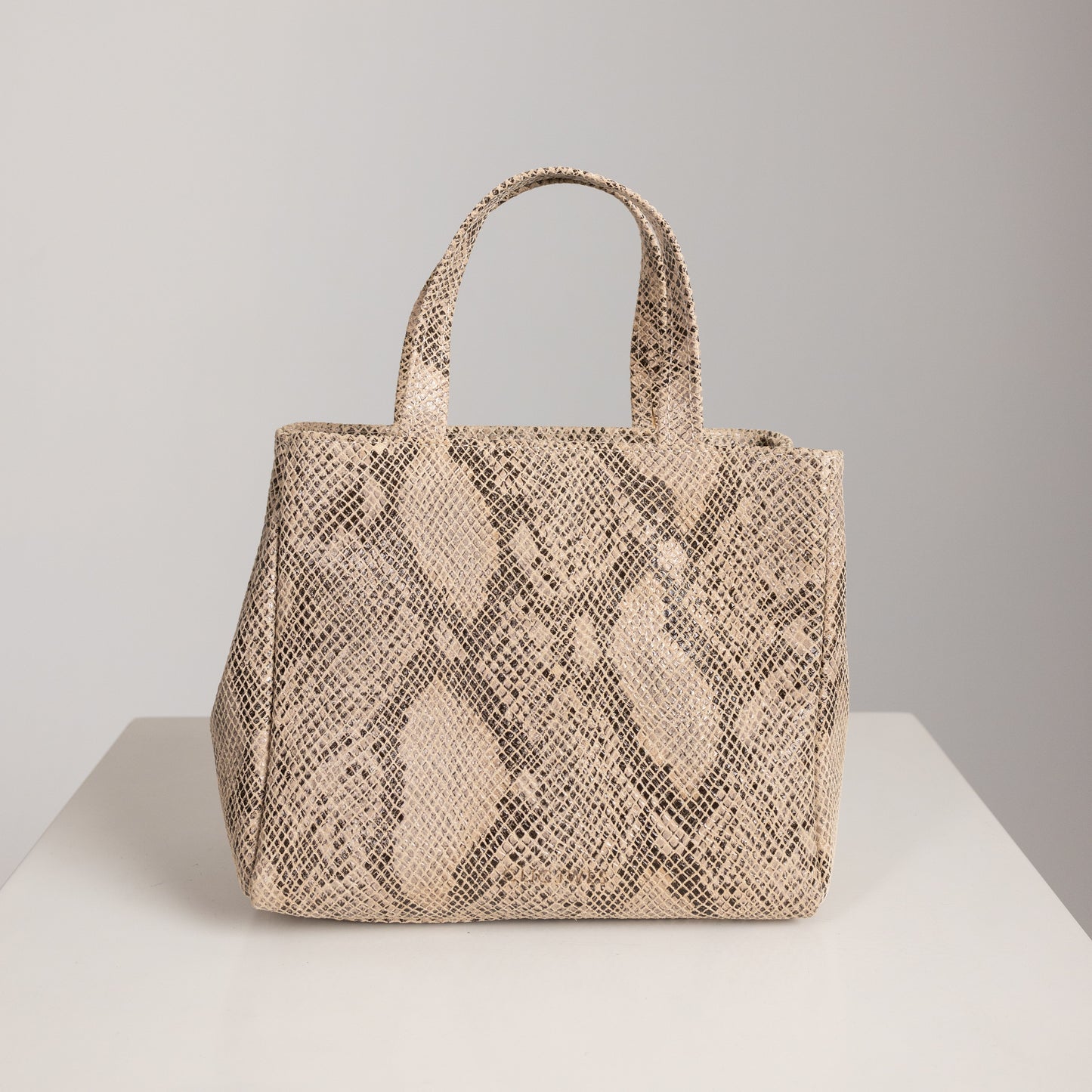 GRACE MINITOTE (beige python genuine leather)