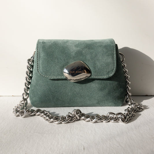 MAYA MINIBAG (mint suede genuine leather)
