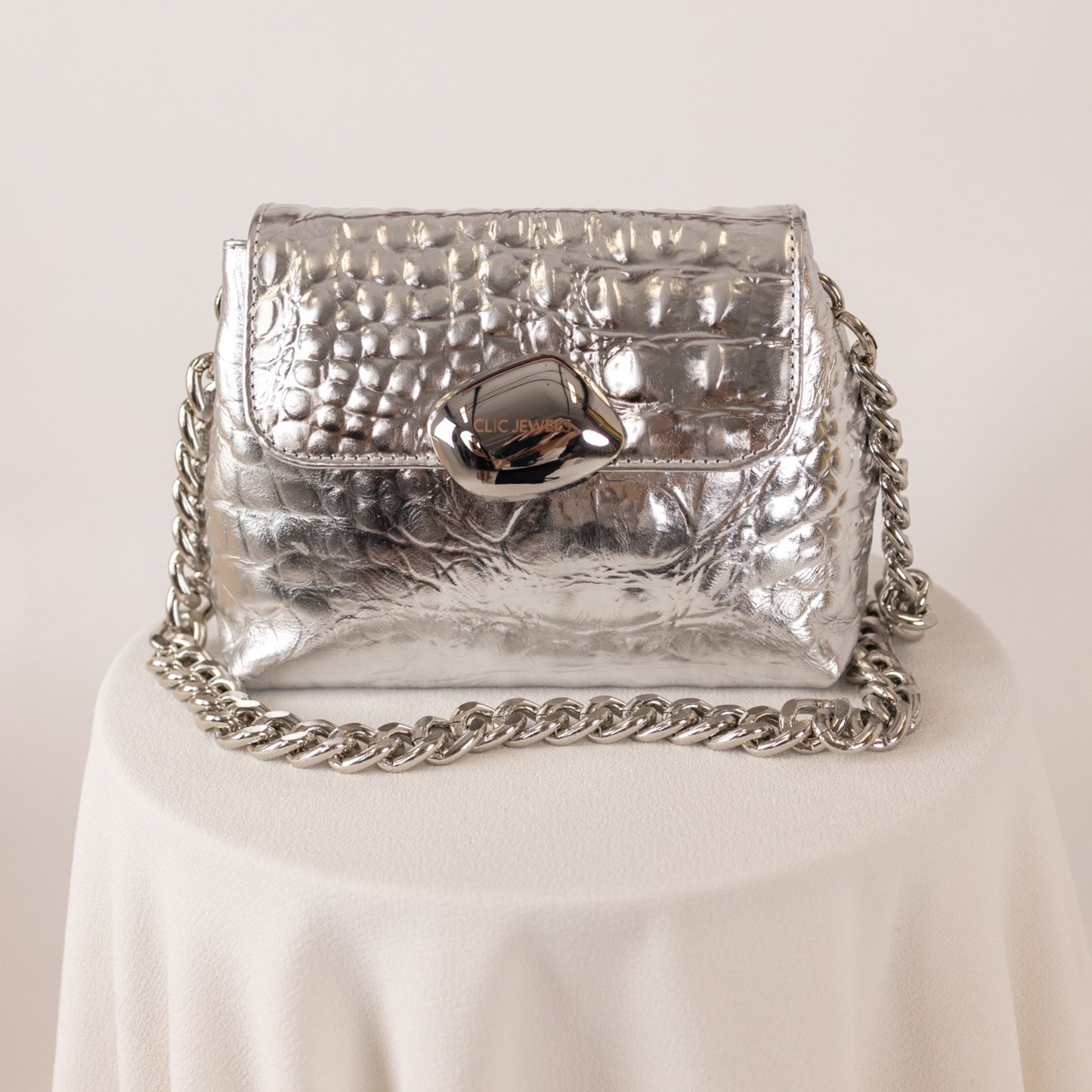 MAYA MINIBAG (silver croco genuine leather)